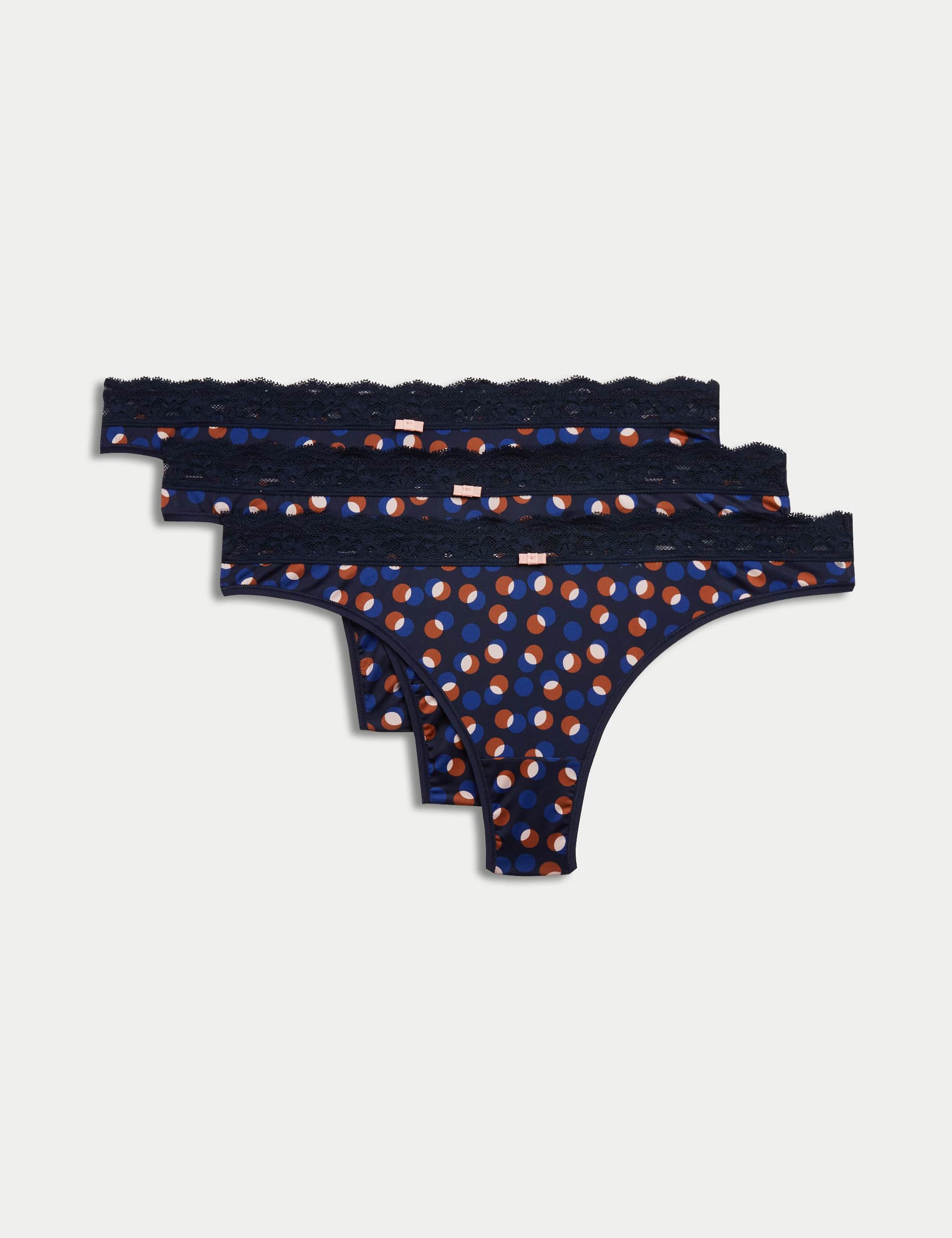 M&S Women's 3pk Printed Thongs