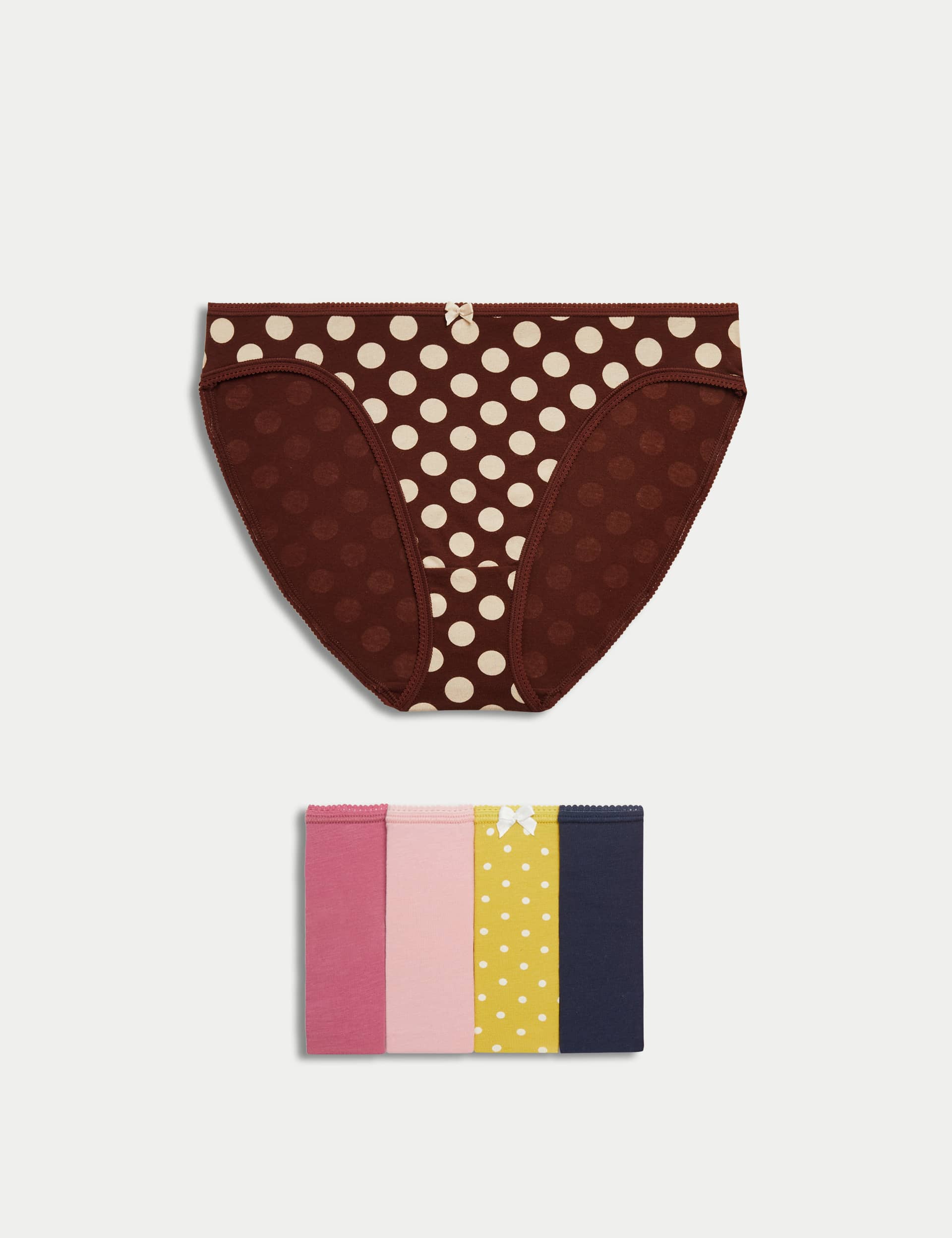M&S Women's 5pk Cotton Lycra � High Leg Knickers