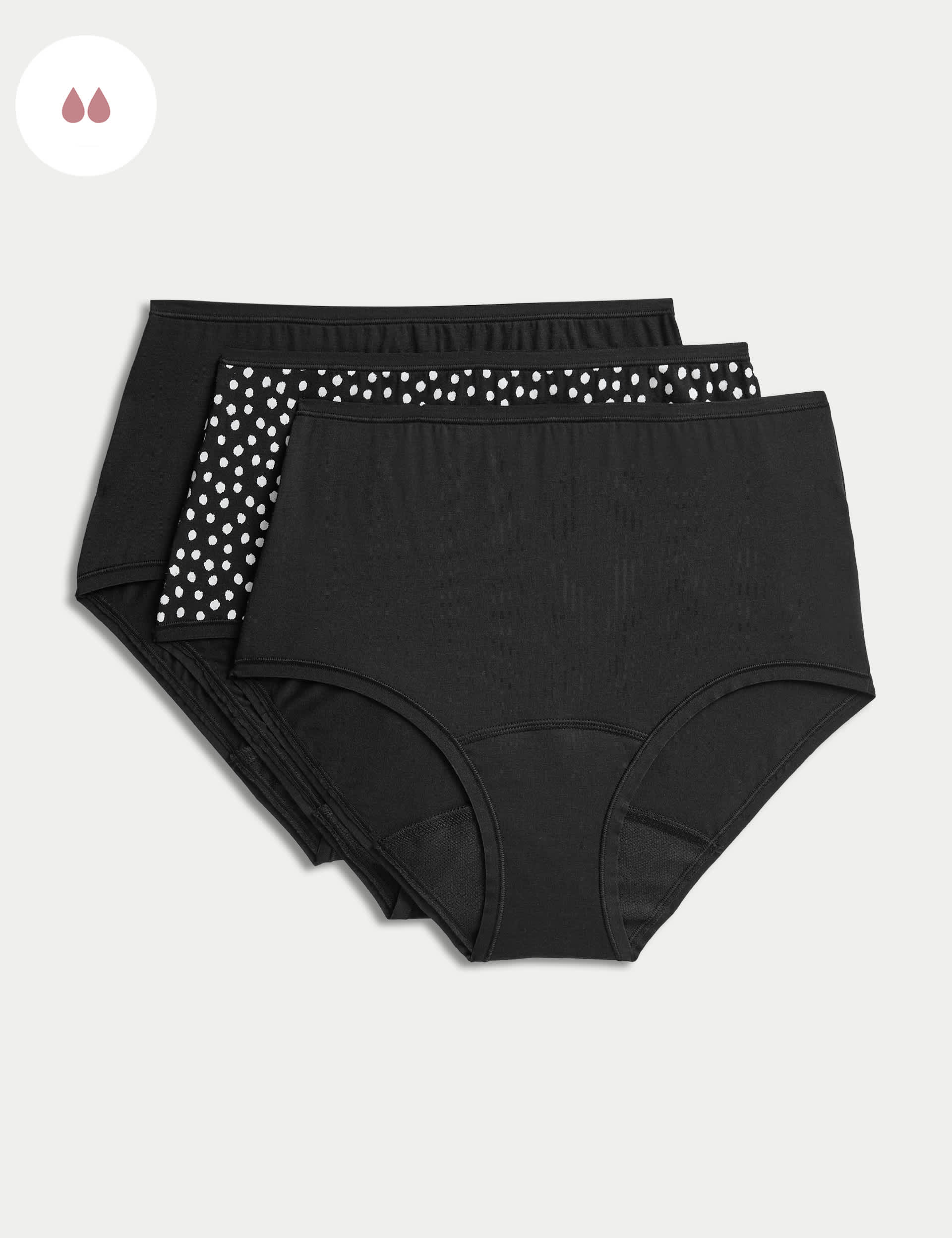 M&S Women's 3pk Moderate Absorbency Period Full Briefs
