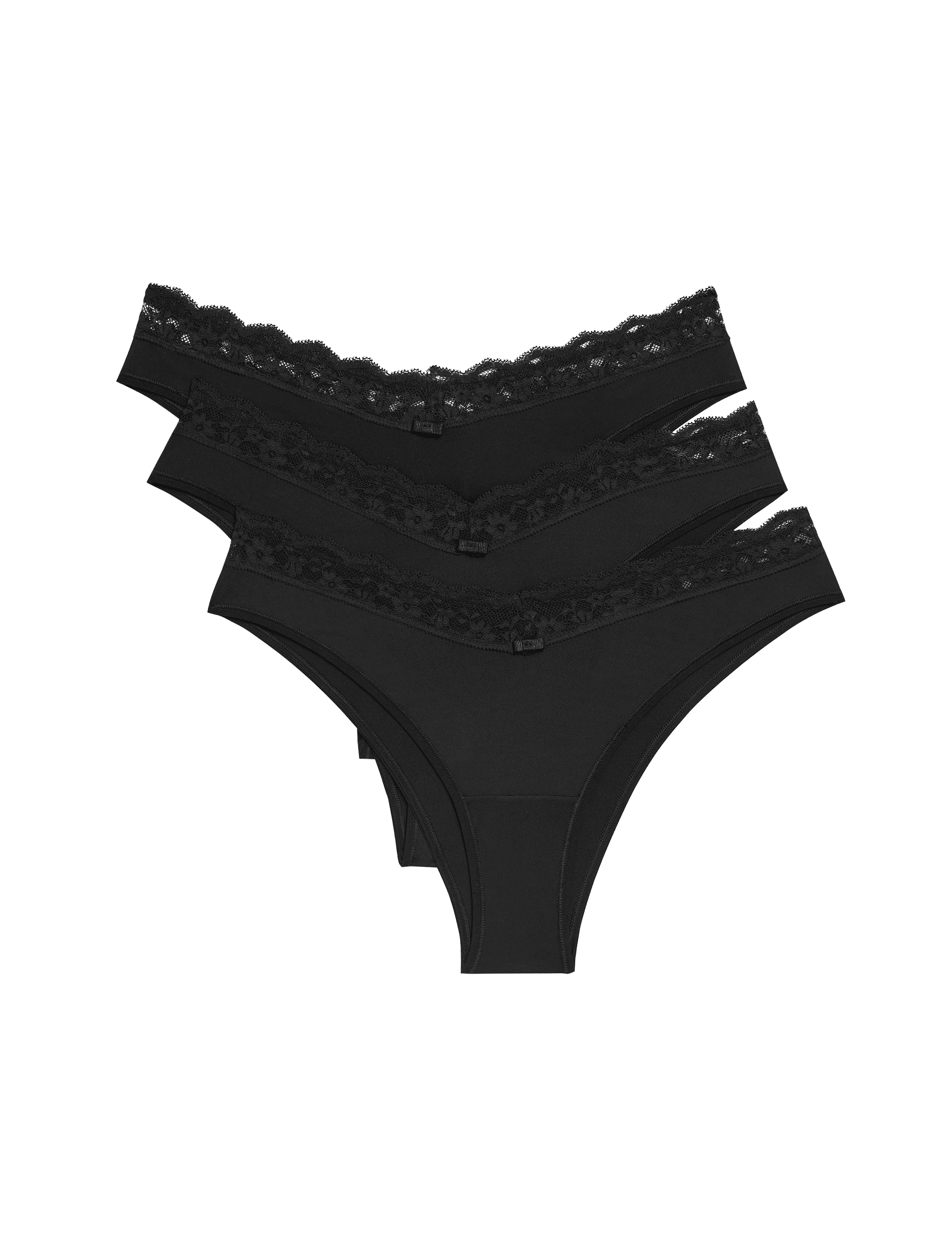 M&S Collection Women's 3pk Miami Knickers - Black, Black