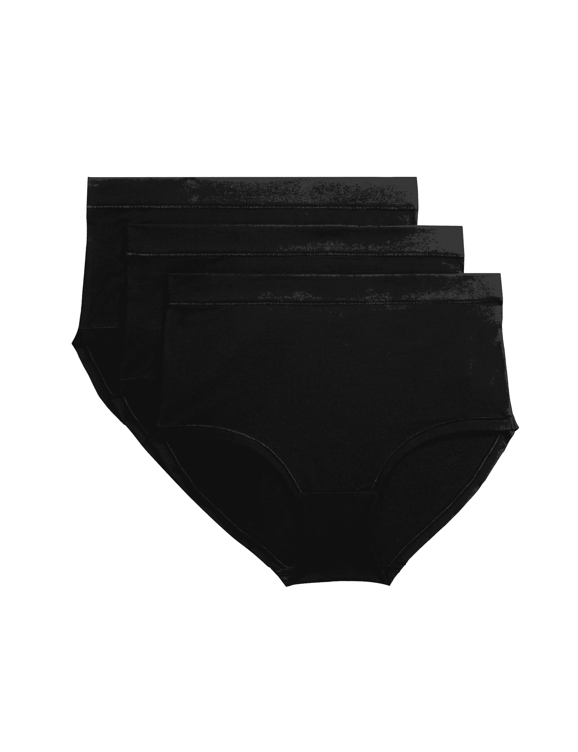 M&S Collection Women's 3pk Cotton Rich Full Brief Stoma Knickers - 14 - Black, Cyclamen,Black