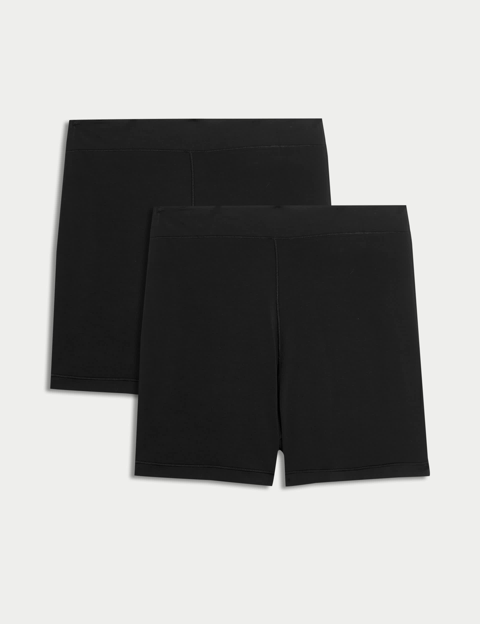 M&S Women's 2pk Modal Rich Knicker Sleep Shorts - 14 - Black, Black