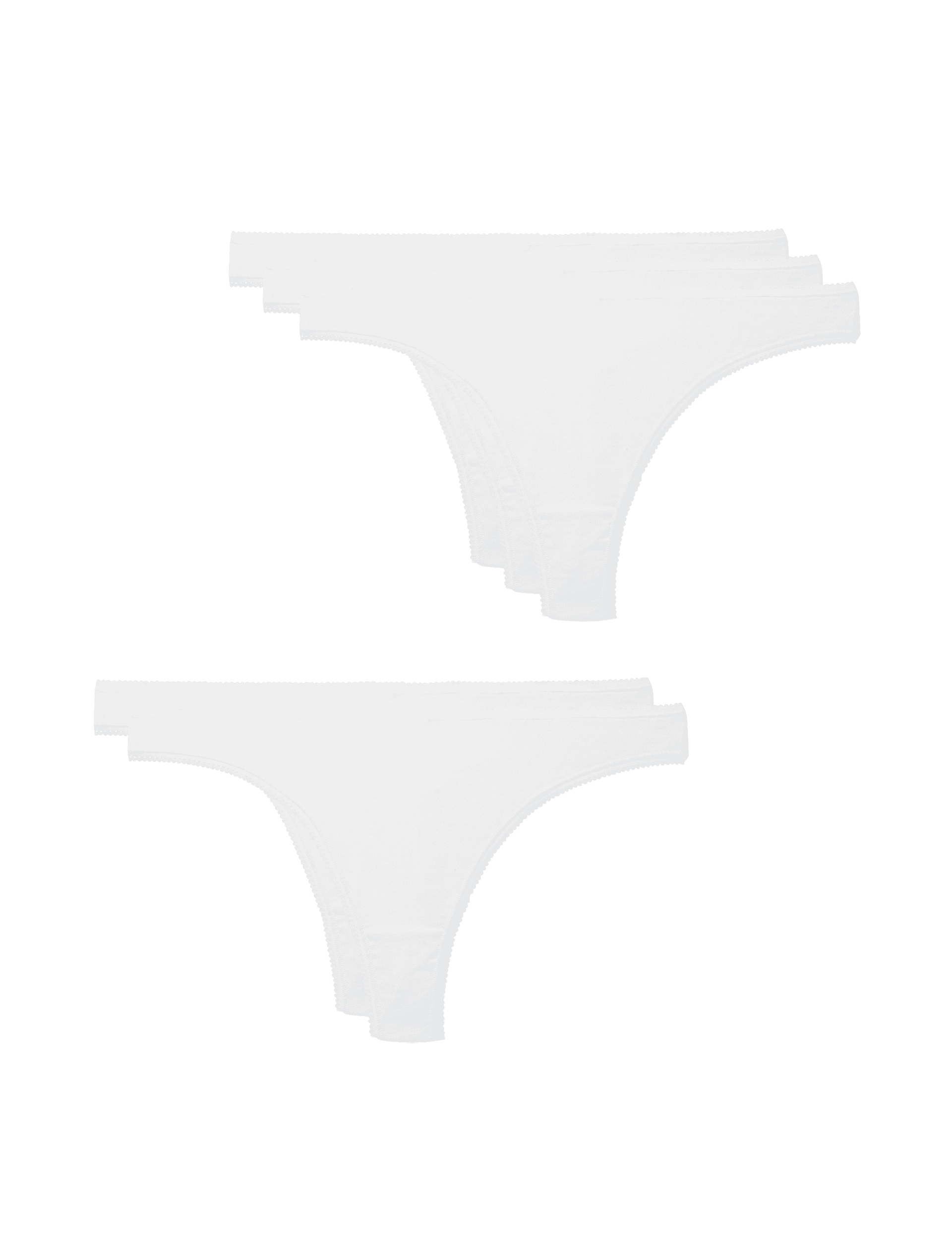 M&S Collection Women's 5pk Pure Cotton Thongs - 10 - White, White,Black