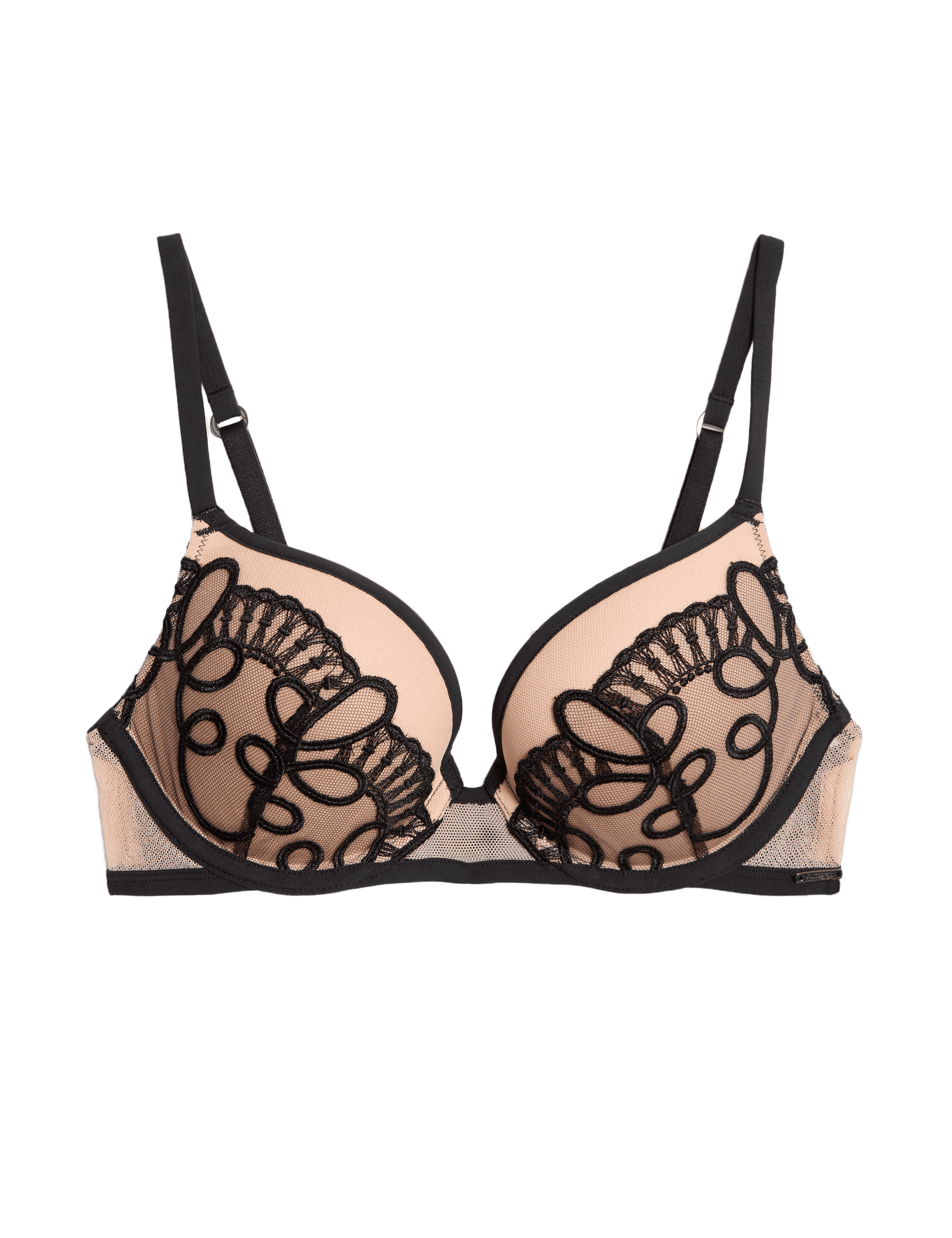 Autograph Women's Bordeaux Wired Push Up Plunge Bra A-E - 36D - Black Mix, Black Mix