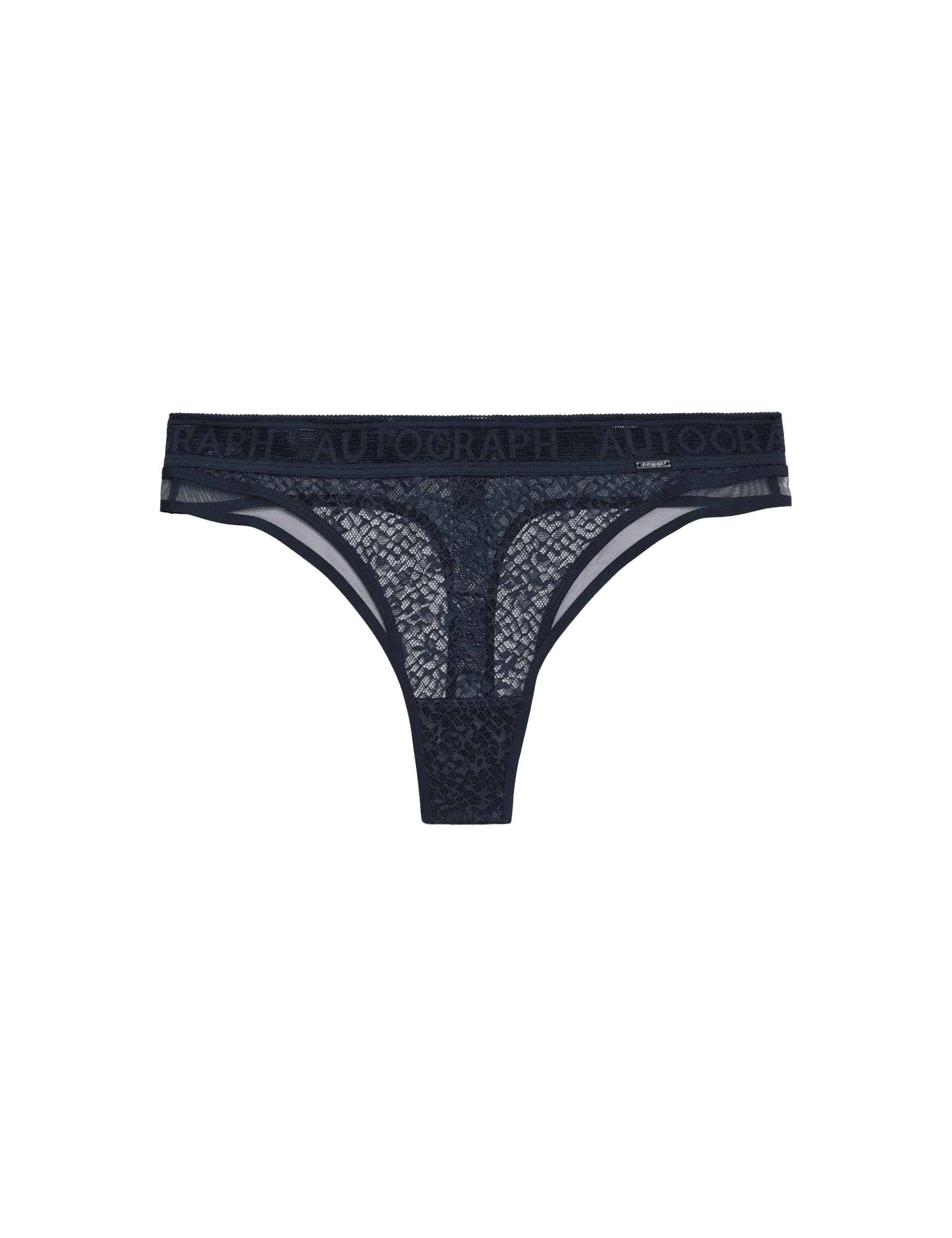 Autograph Women's Tivoli Patterned Lace Thong - 12 - Dark Navy, Claret,Dark Navy