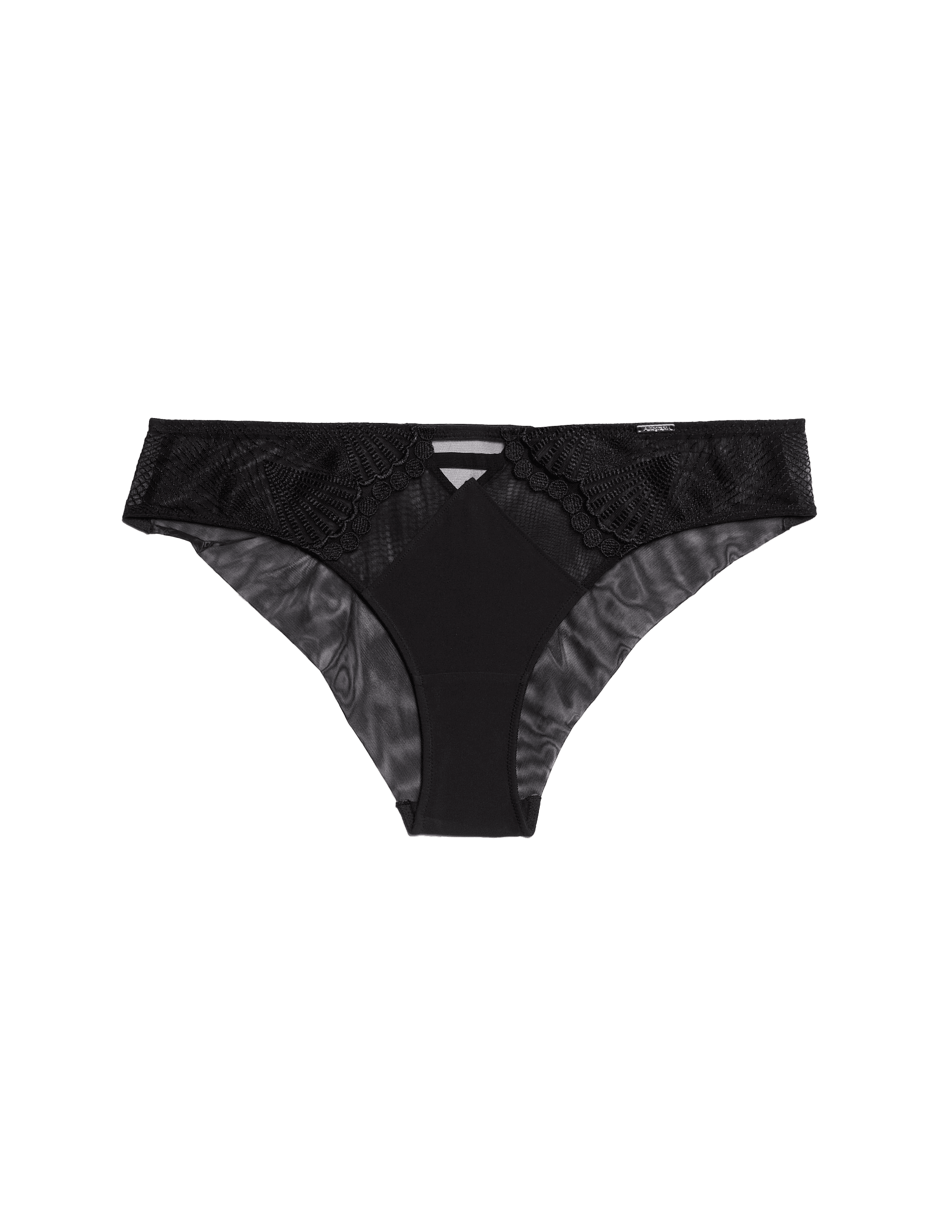 Autograph Women's Leon Embroidery Brazilian Knickers - 12 - Black, Black,Bright Green