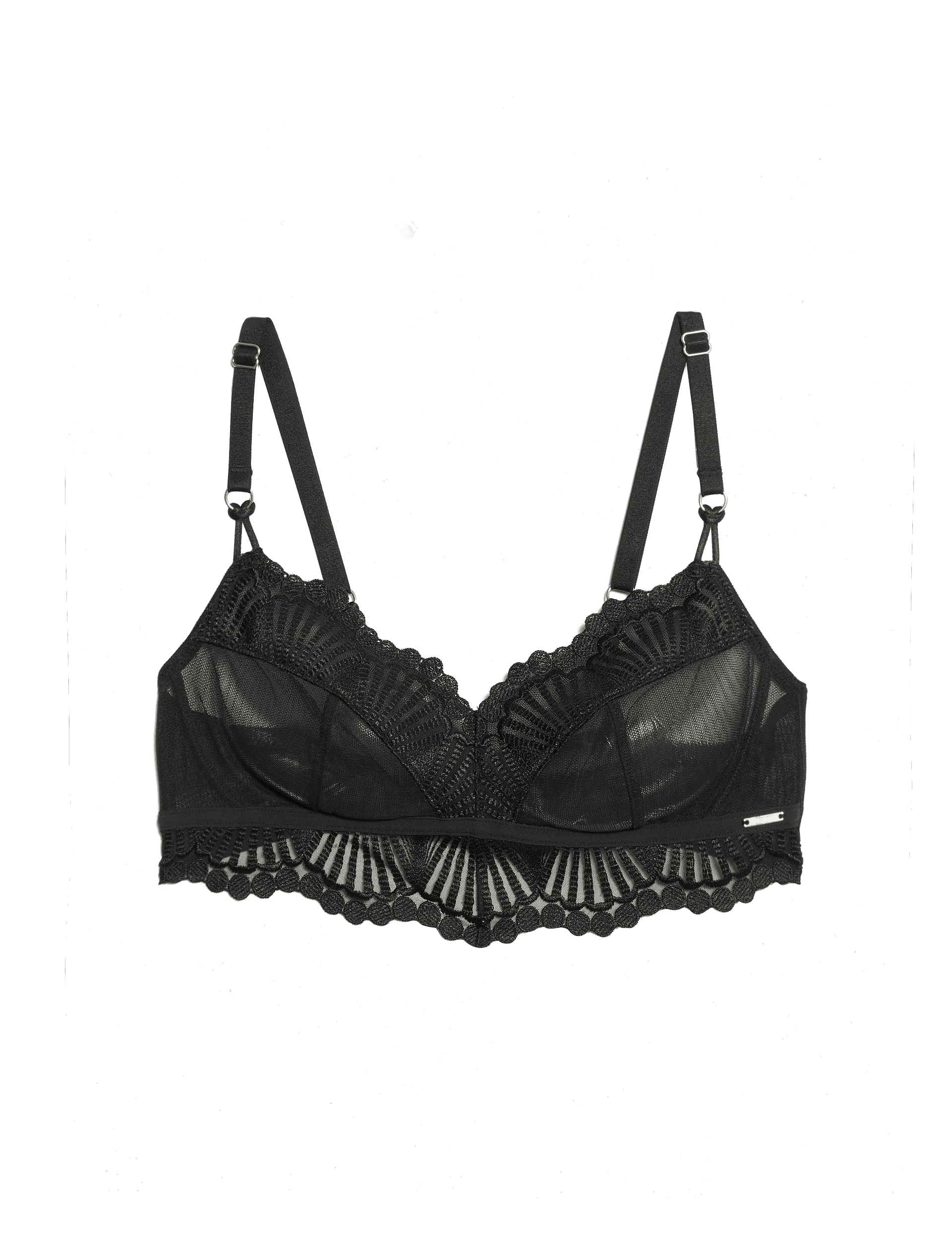 Autograph Women's Leon Embroidery Non Wired Bralette (A-E) - 12D-E - Black, Bright Green,Black