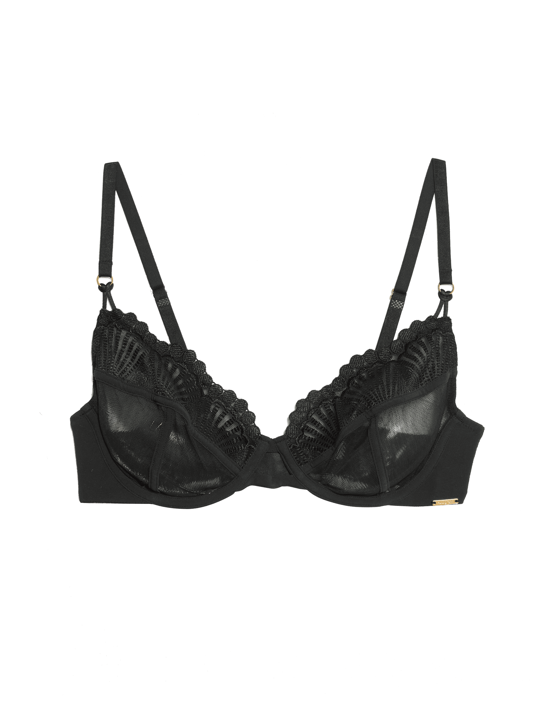 Autograph Women's Leon Embroidery Wired Full Cup Bra A-E - 38DD - Black, Black,Bright Green