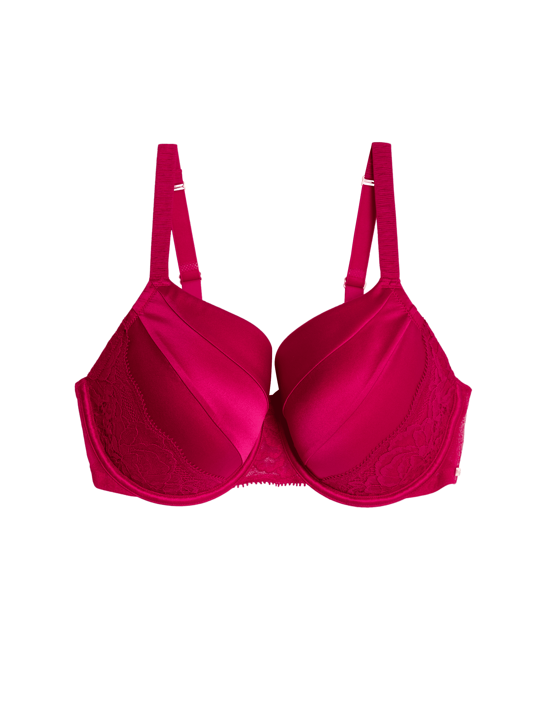 Rosie Women's Silk & Lace Wired Full Cup Bra F-H - 36F - Magenta, Magenta