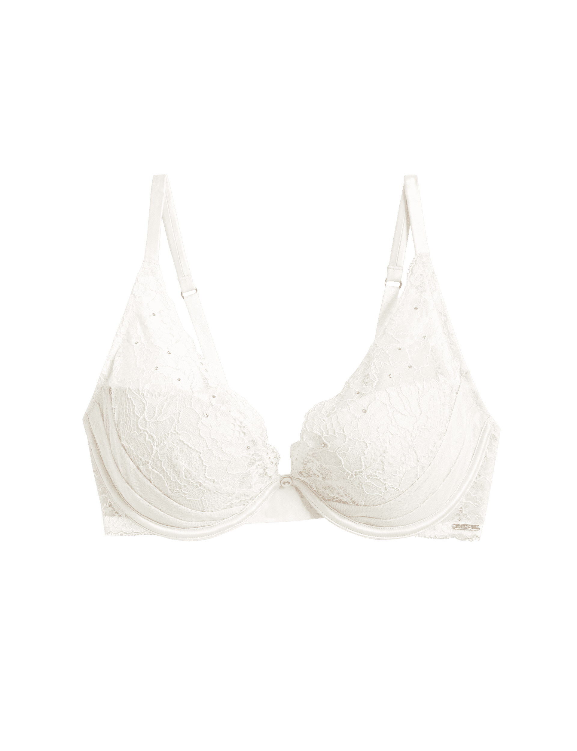 Rosie Women's Aster Sparkle Lace Wired Plunge Bra A-E - 32A - Ivory, Ivory