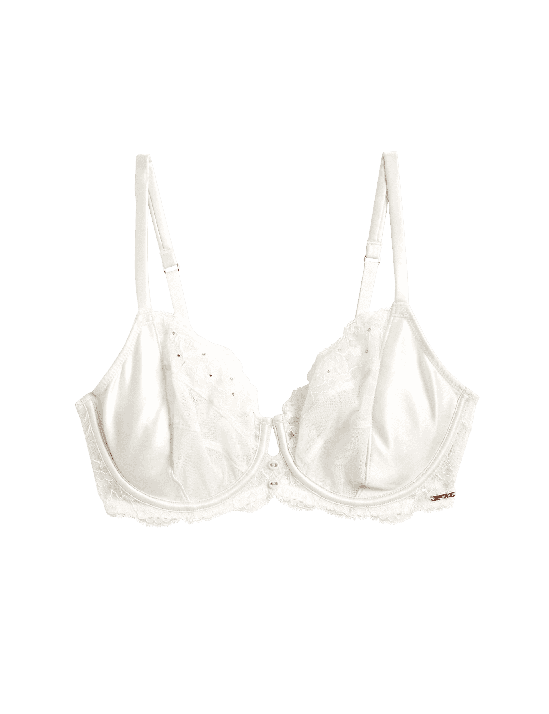 Rosie Women's Aster Sparkle Lace Wired Balcony Bra A-E - 34A - Ivory, Ivory