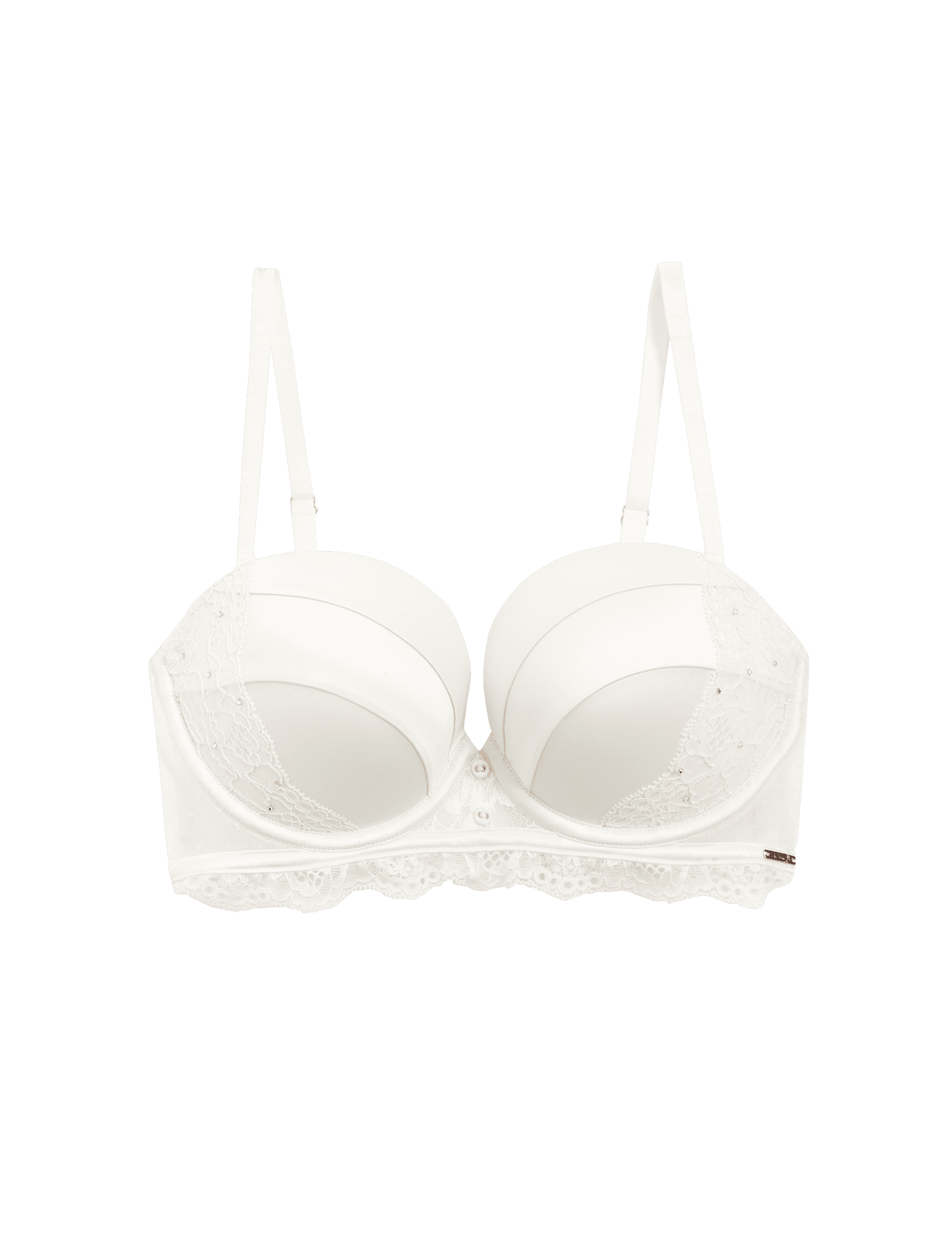 Rosie Women's Aster Sparkle Lace Wired Push-Up Multiway Bra A-E - 32E - Ivory, Ivory