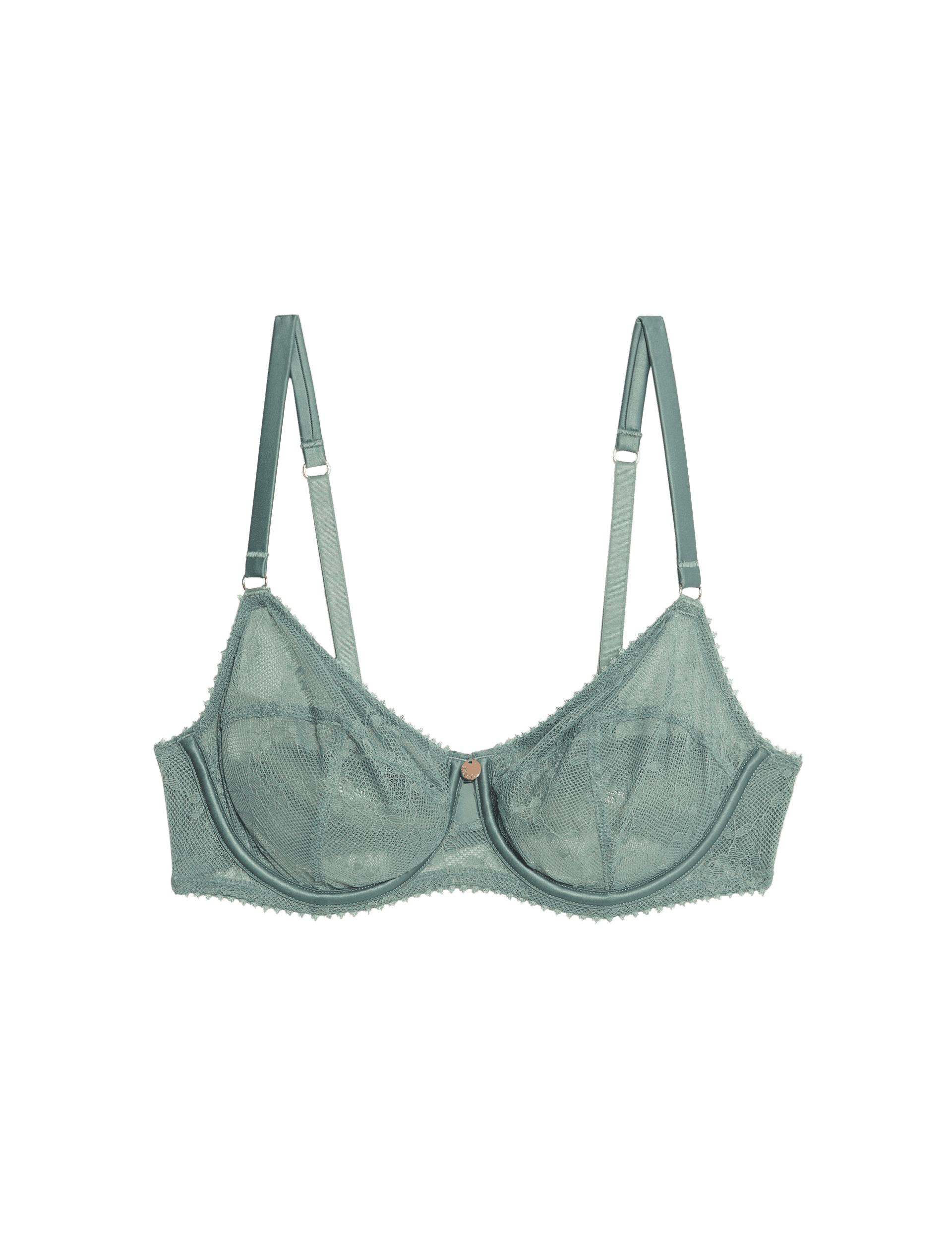 Rosie Women's Rosa Lace Wired Balcony Bra (A-E) - 36C - Dark Sage, Dark Sage