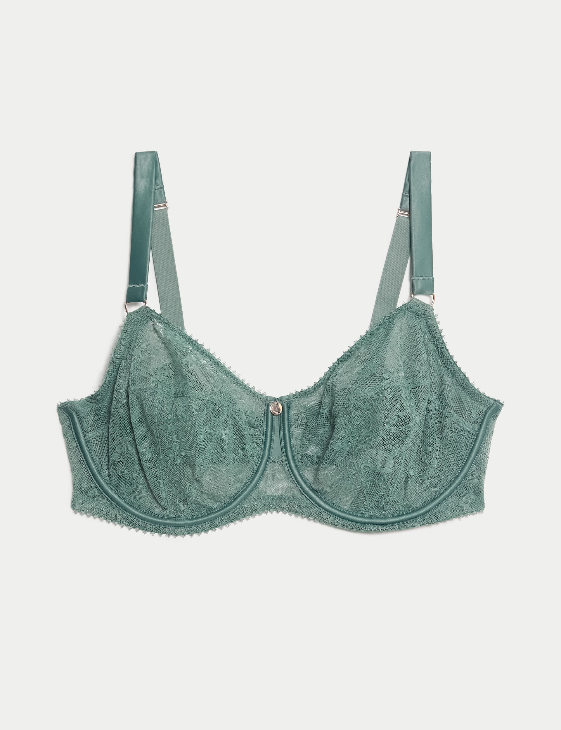 Rosie Women's Rosa Lace Wired Balcony Bra (F-H) - 36F - Dark Sage, Dark Sage