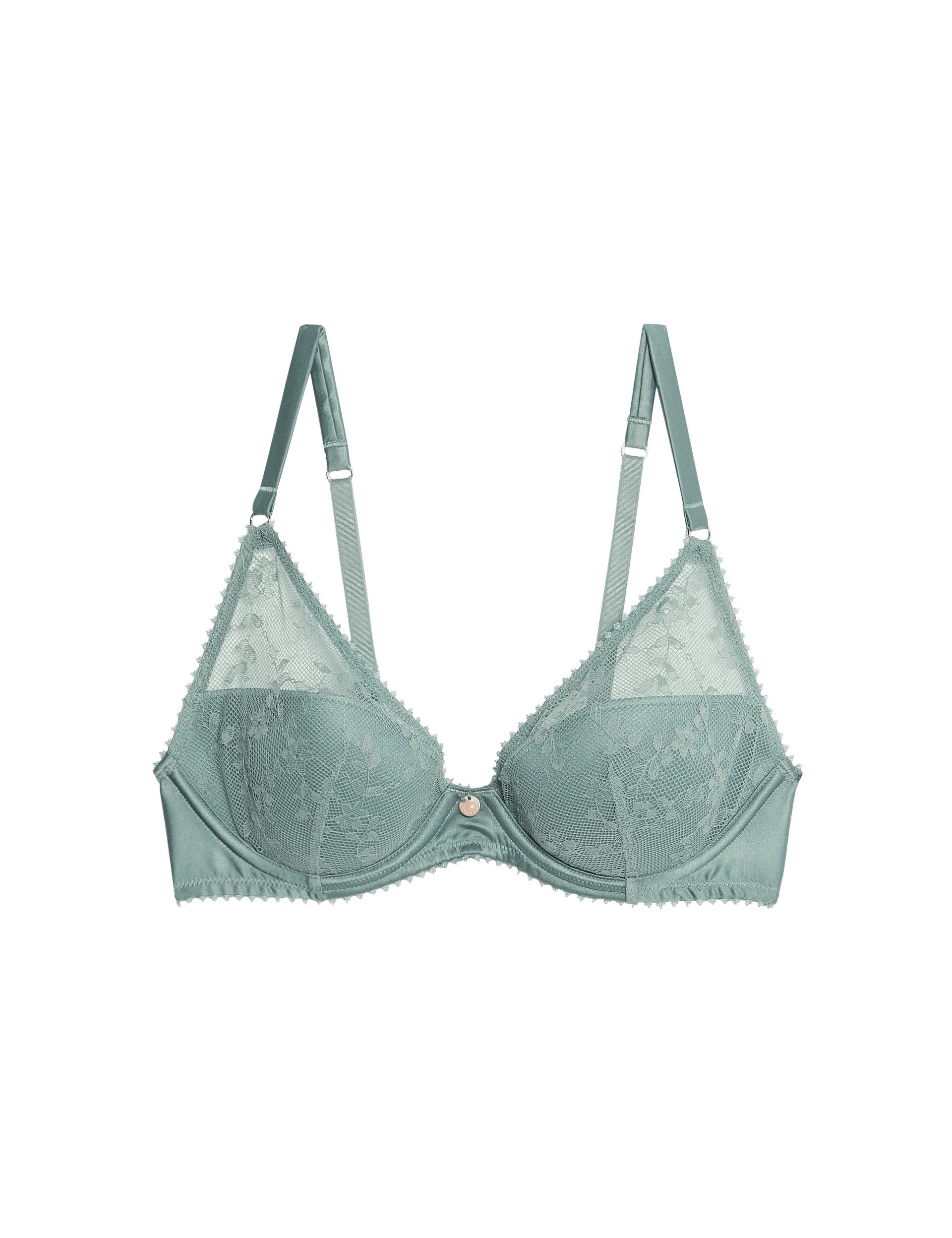 Rosie Women's Rosa Lace Wired Plunge Bra A-E - 36C - Dark Sage, Dark Sage