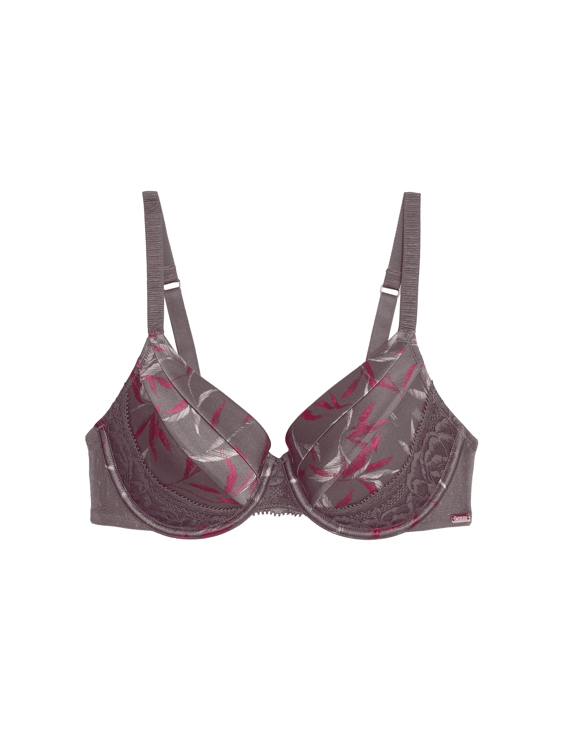 Rosie Women's Mimosa Silk & Lace Wired Full Cup Bra (A-E) - 38A - Mole Mix, Mole Mix