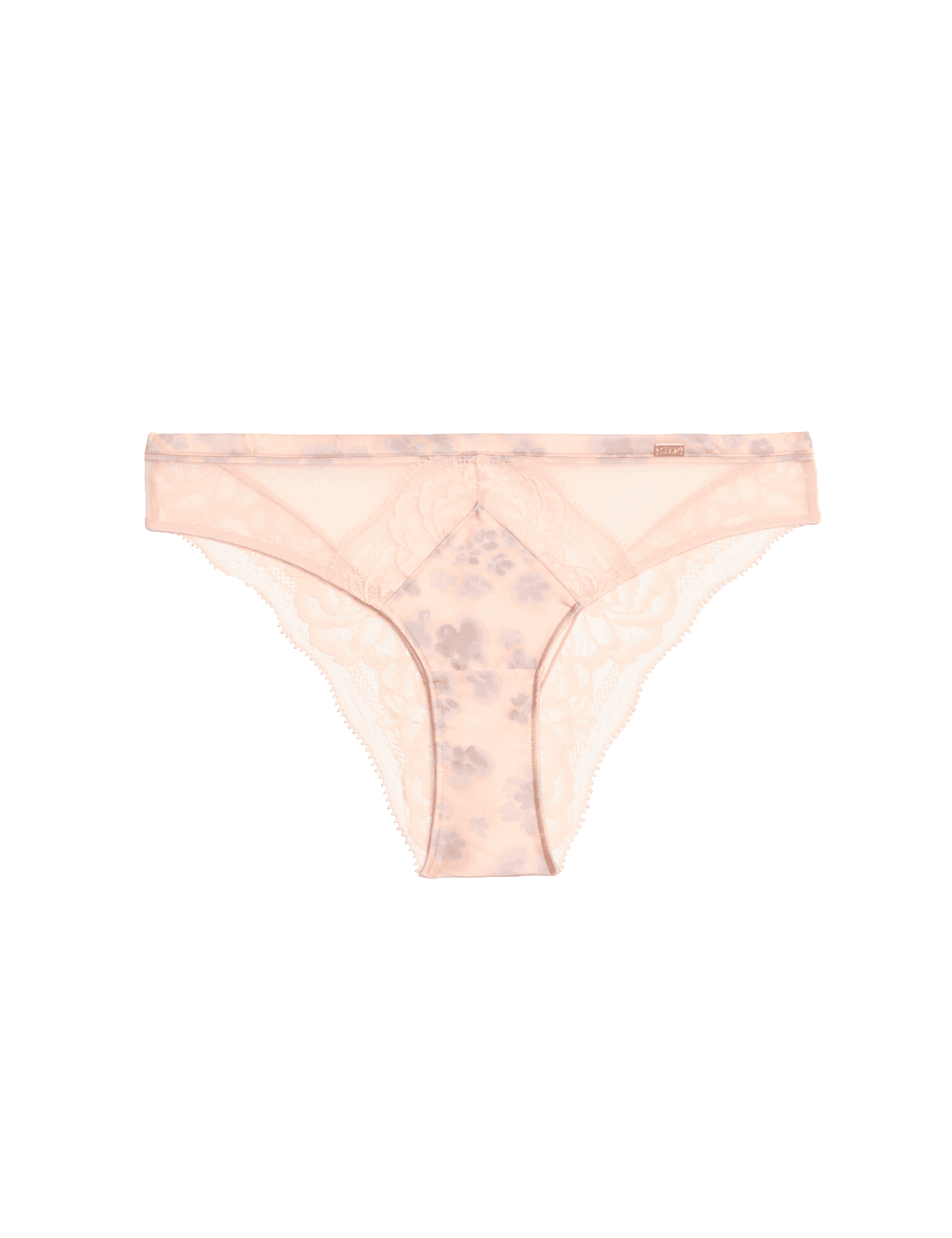 Rosie Women's Cherry Blossom Silk Brazilian Knickers - 12 - Melba Blush, Melba Blush