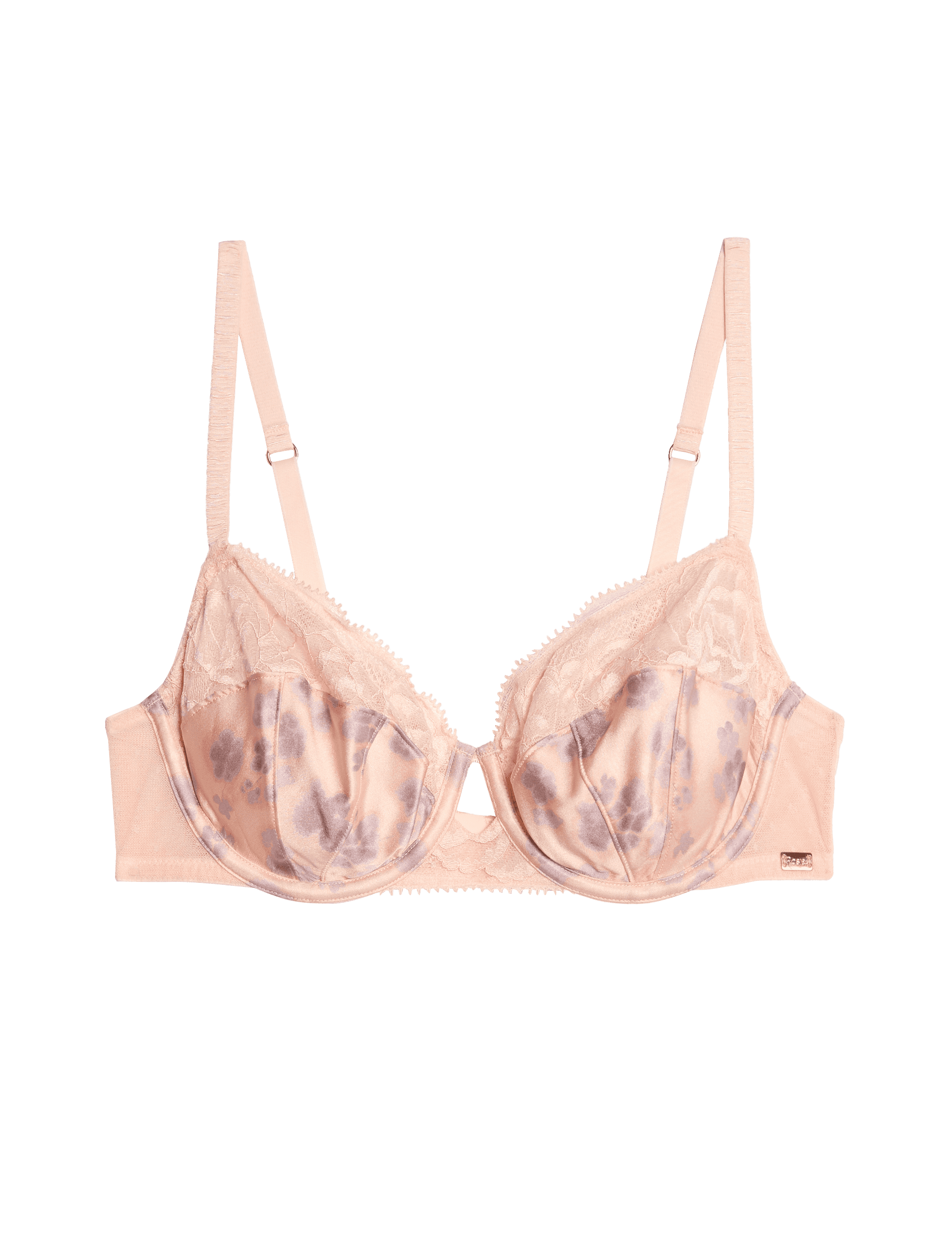 Rosie Women's Cherry Blossom Silk Wired Balcony Bra (A-E) - 34D - Melba Blush, Melba Blush