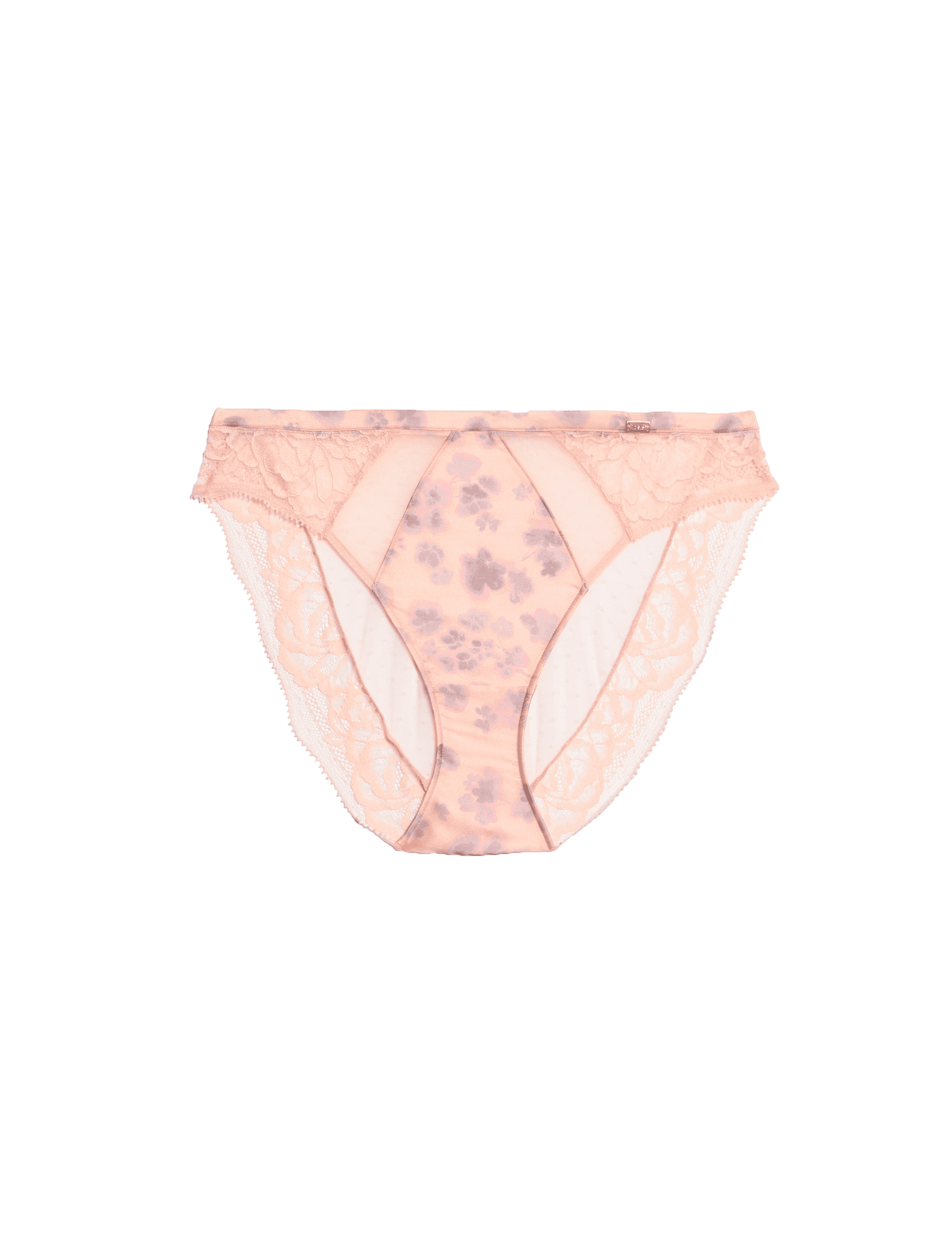 Rosie Women's Cherry Blossom Silk High Leg Knickers - 12 - Melba Blush, Melba Blush