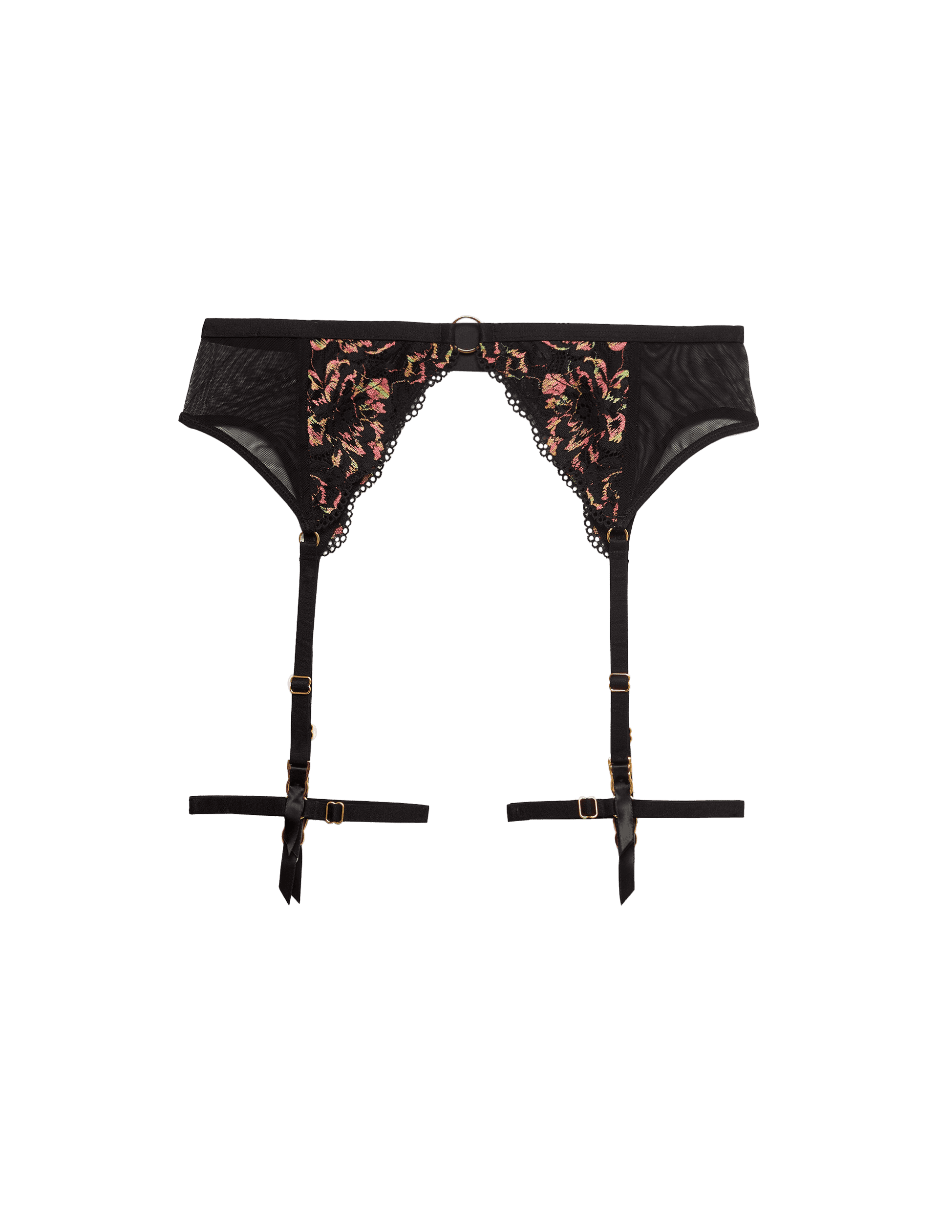 Boutique Women's Vera Lace Suspender - 12 - Black Mix, Black Mix