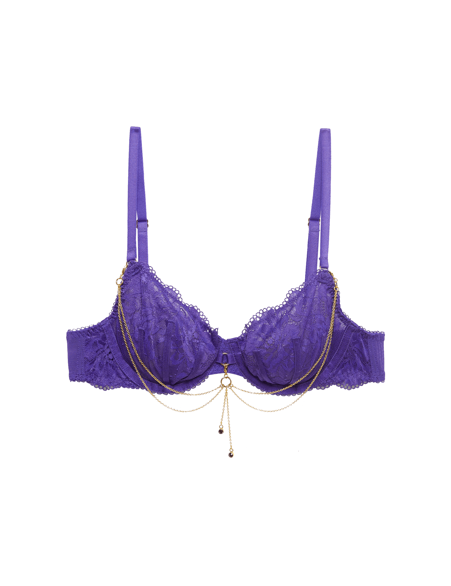 Boutique Women's Lenita Lace Wired Balcony Bra (A-E) - 38DD - Electric Purple, Electric Purple