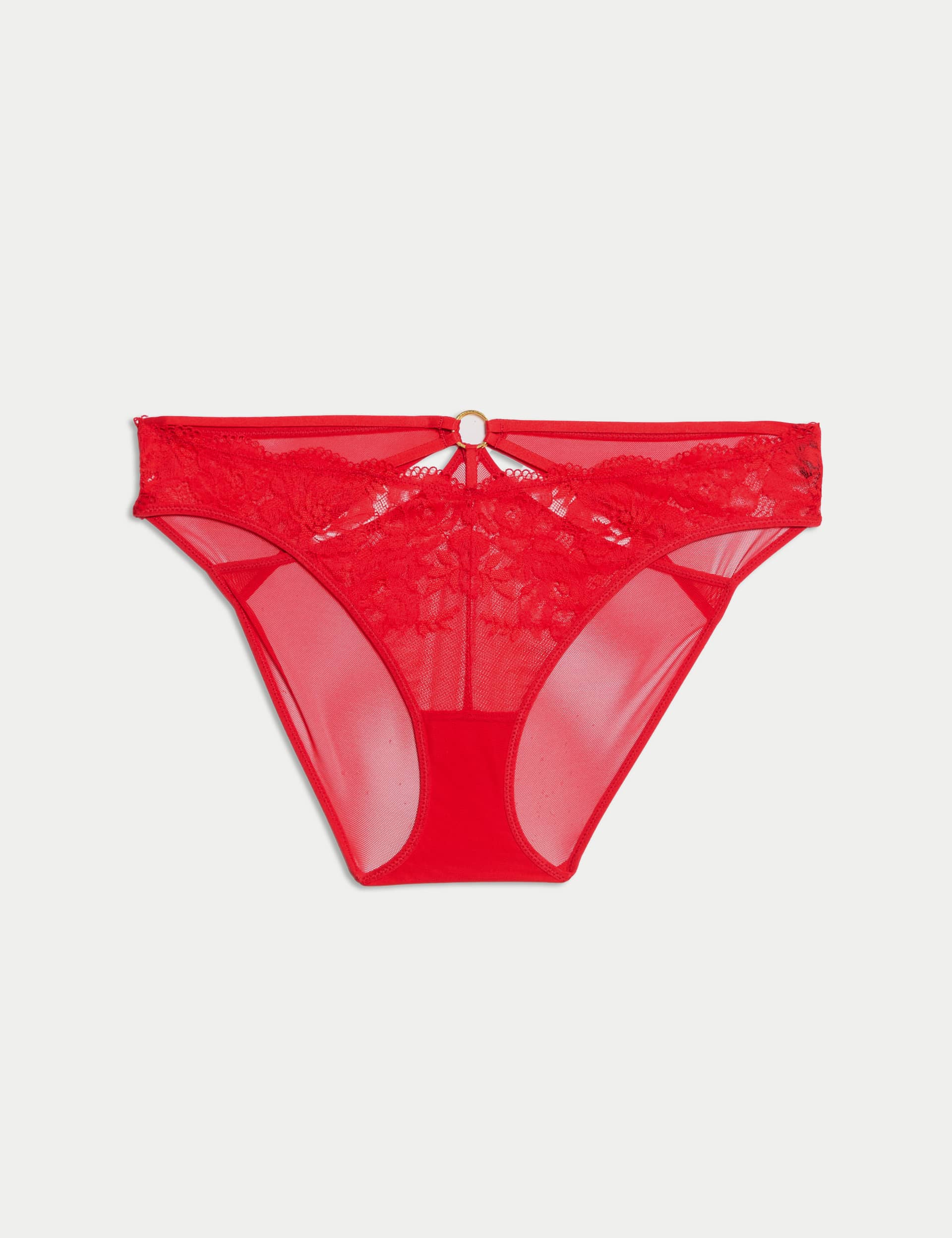 Boutique Women's Vera Lace High Leg Knickers - 14 - Bright Red, Bright Red