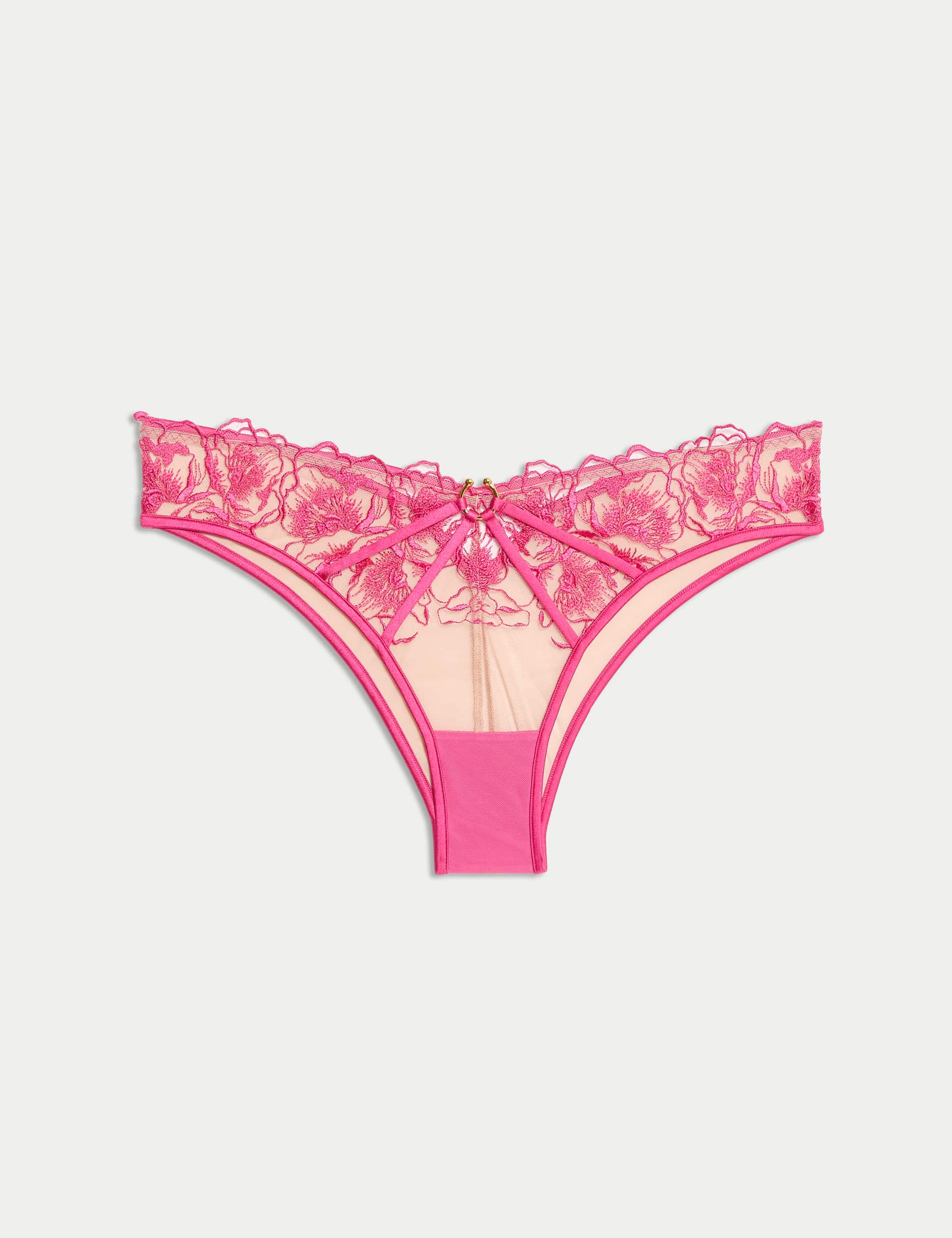 Boutique Women's Gala Embroidery Miami Brazilian Knickers - 16 - Fuchsia Mix, Fuchsia Mix