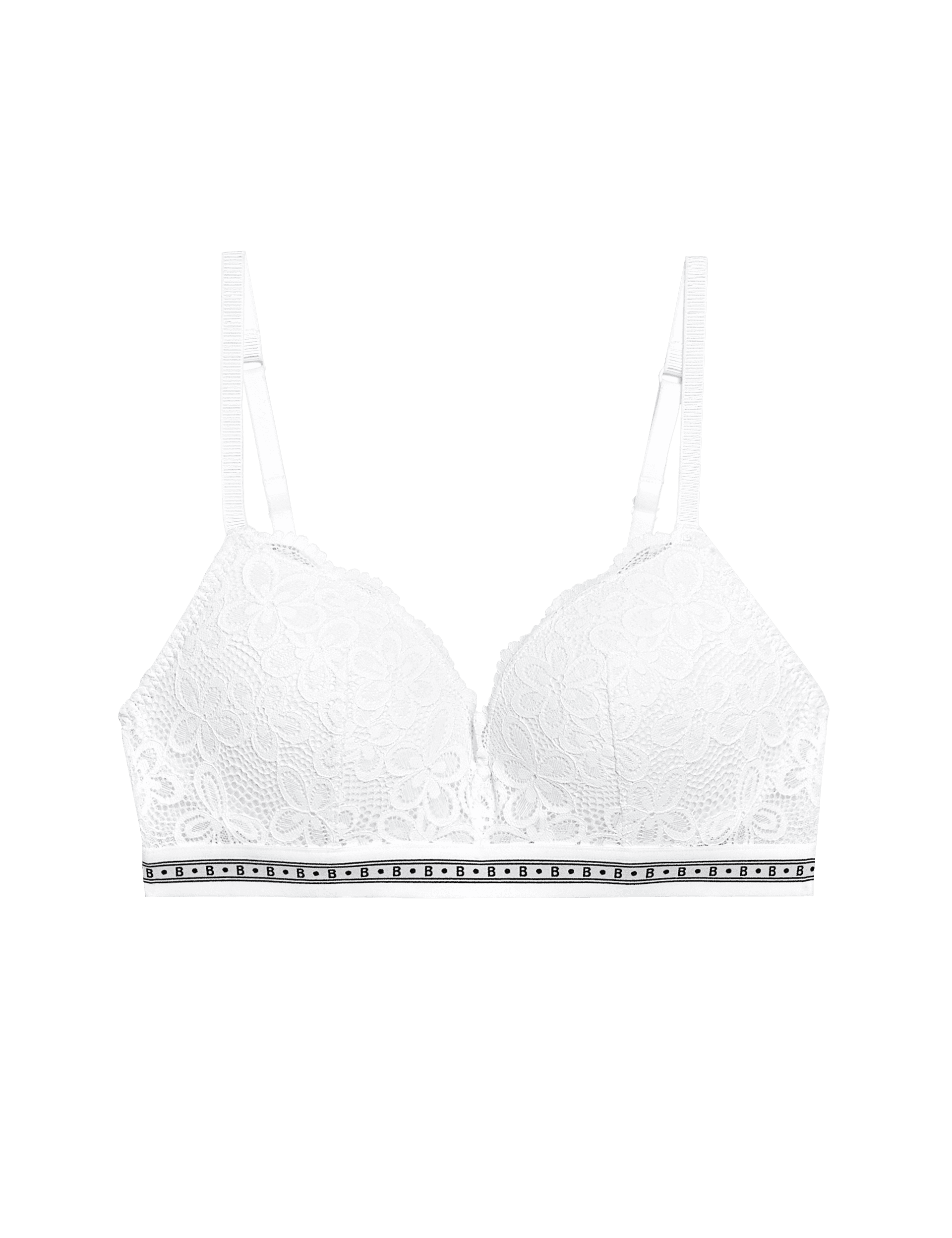 B By Boutique Women's Cleo Lace Non Wired Push Up Bra A-E - 36E - White, Black,White