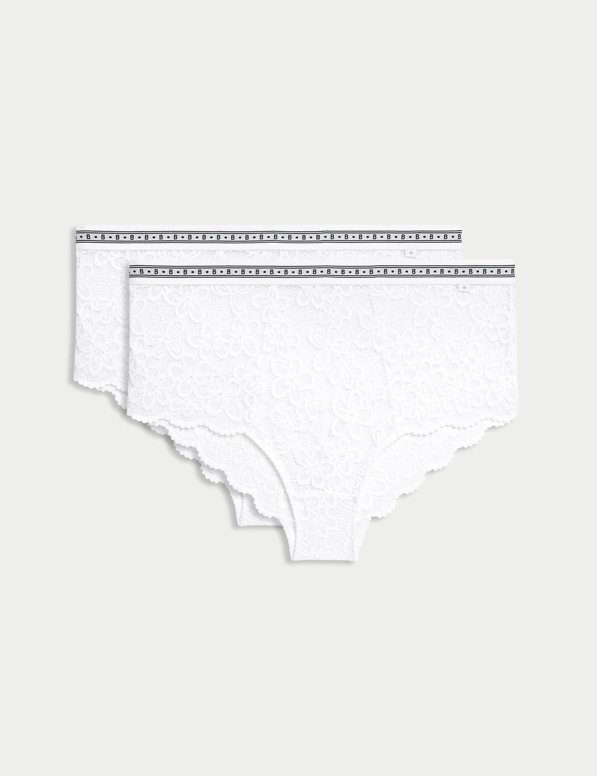 B By Boutique Women's 2pk Cleo Lace High Rise Shorts