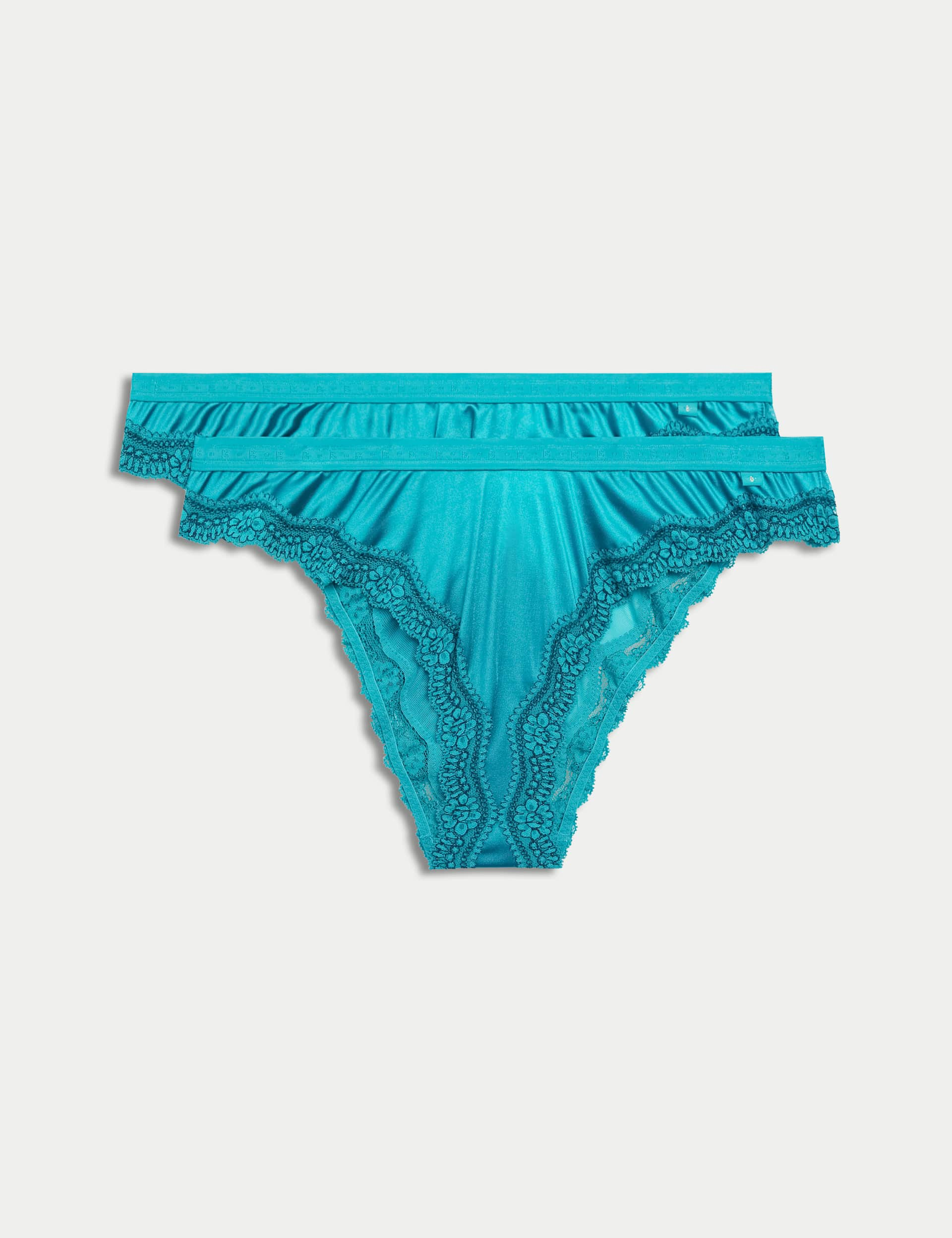 B By Boutique Women's 2 Pack Ella Miami Knickers - Bright Aqua, Blackberry,Bright Aqua