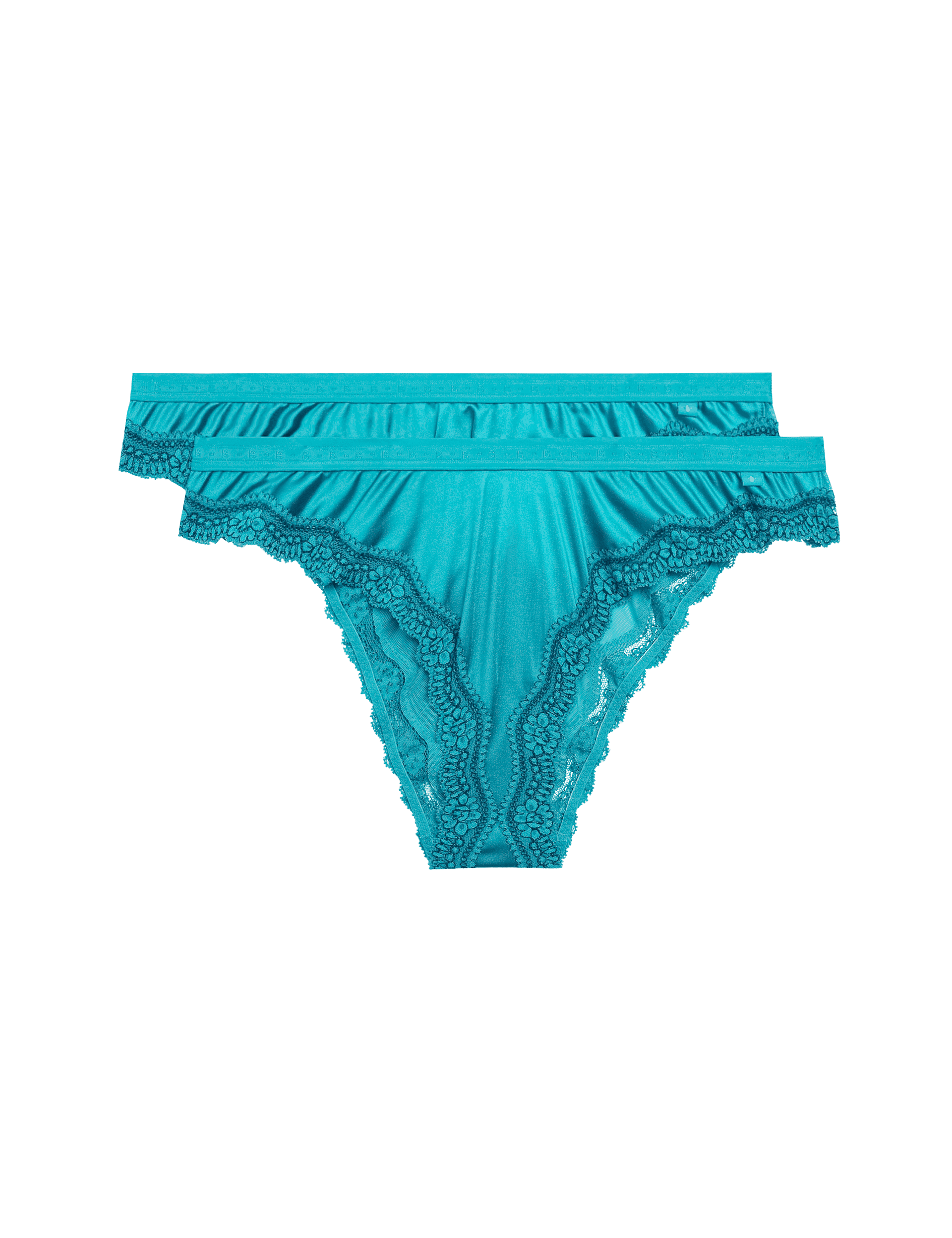 B By Boutique Women's 2 Pack Ella Miami Knickers - Bright Aqua, Blackberry,Bright Aqua