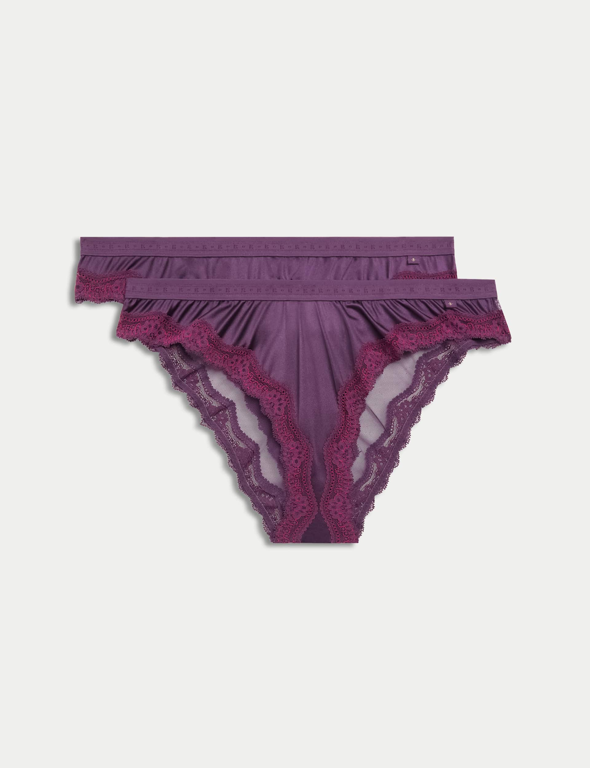 B By Boutique Women's 2pk Ella Miami Knickers - Blackberry, Blackberry