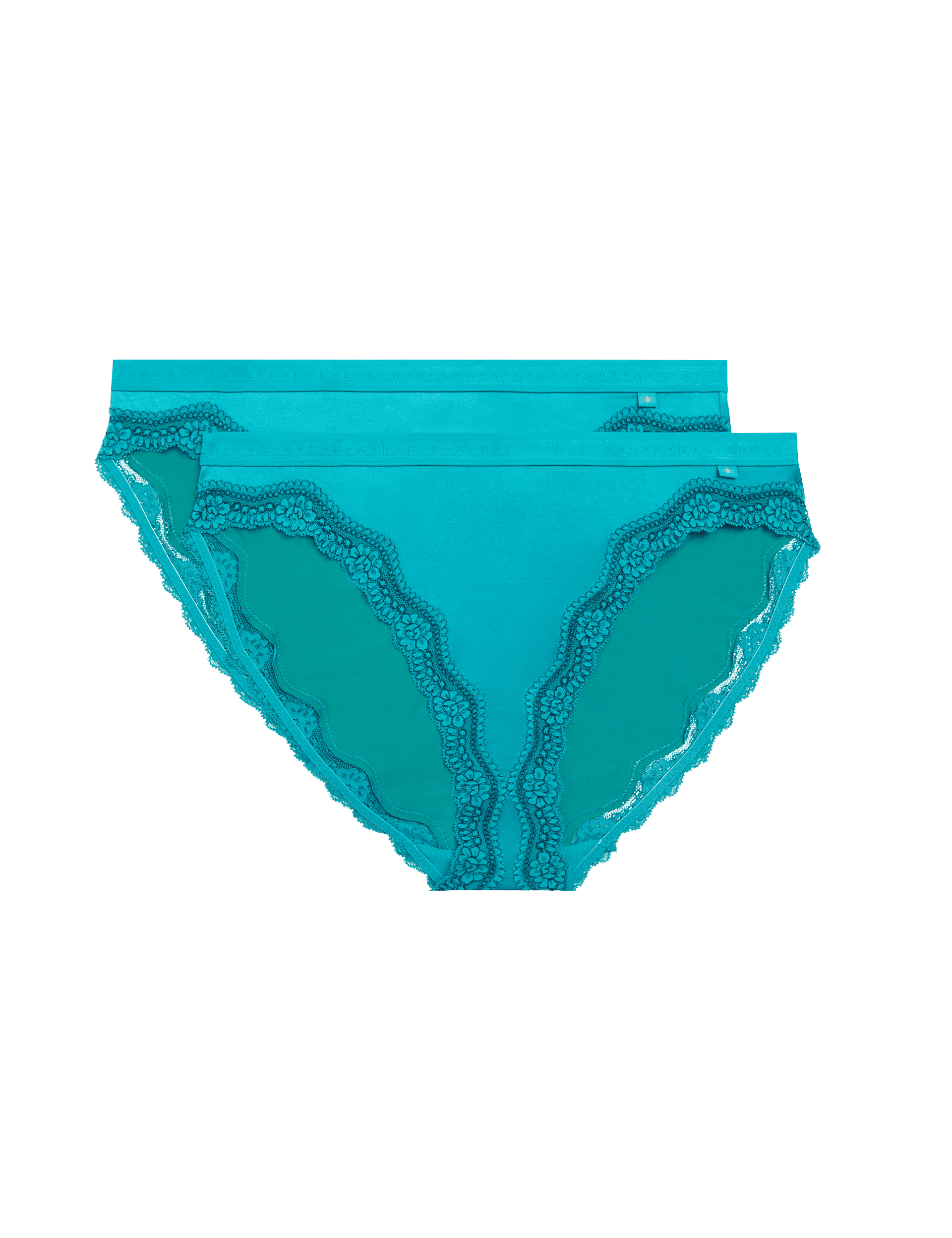 B By Boutique Women's 2 Pack Ella High Leg Knickers - M - Bright Aqua, Blackberry,Bright Aqua