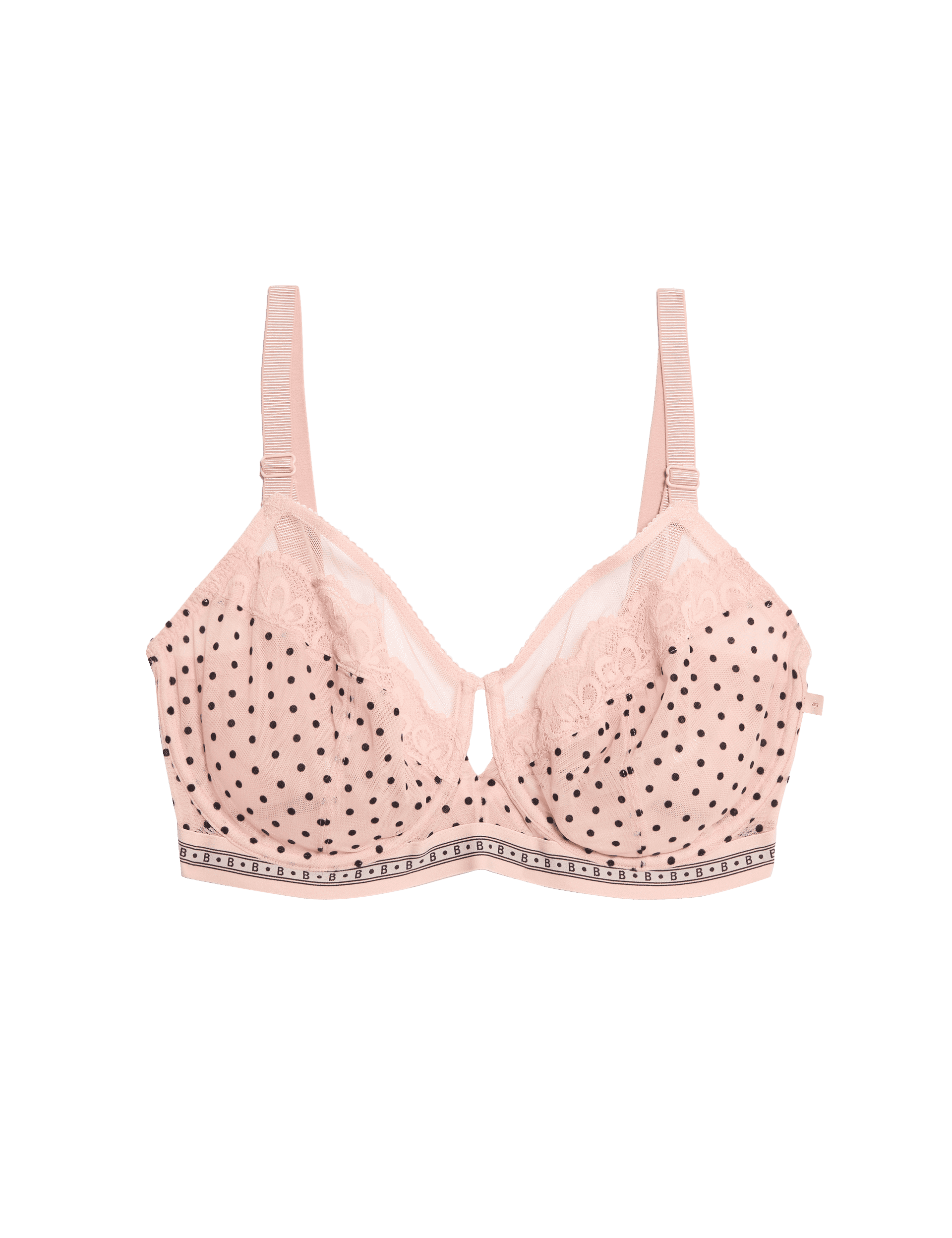 B By Boutique Women's Alma Flock & Lace Wired Minimiser Bra (C-G) - 38DD - Pink Mix, Pink Mix