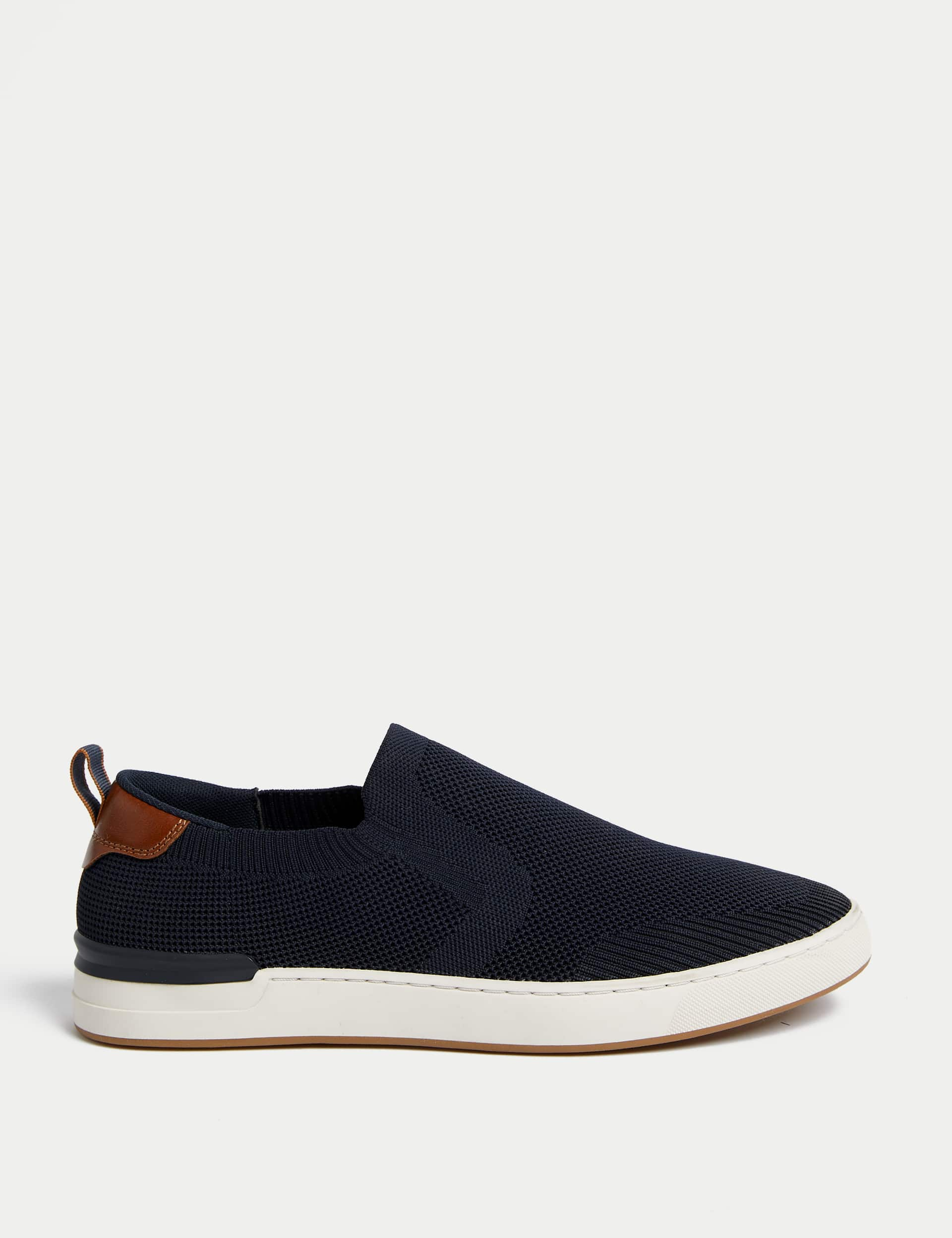 M&S Men's Slip-On Trainers - 9 - Navy, Black,Navy