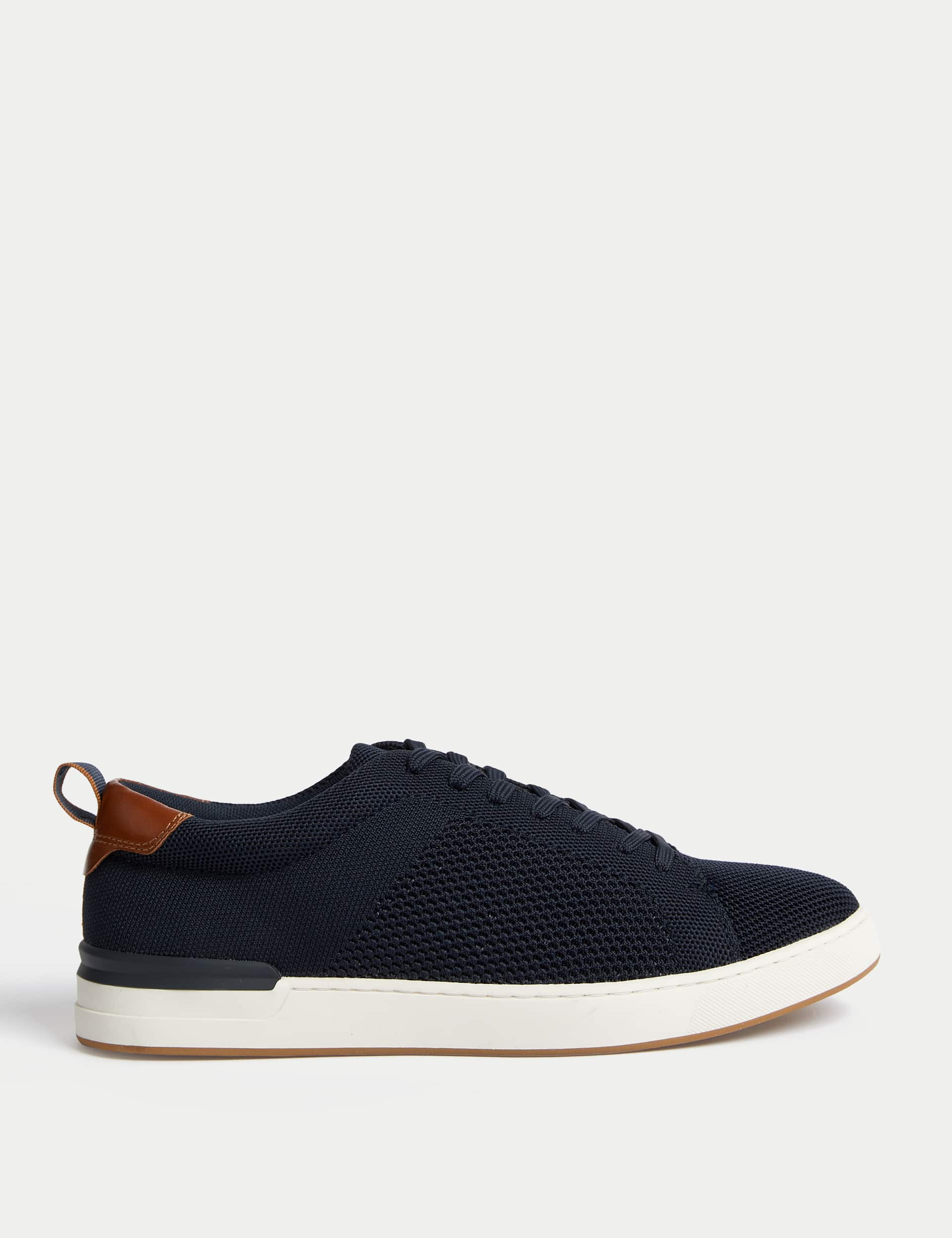 M&S Men's Lace up Trainers - 10 - Navy, Dark Grey,Navy