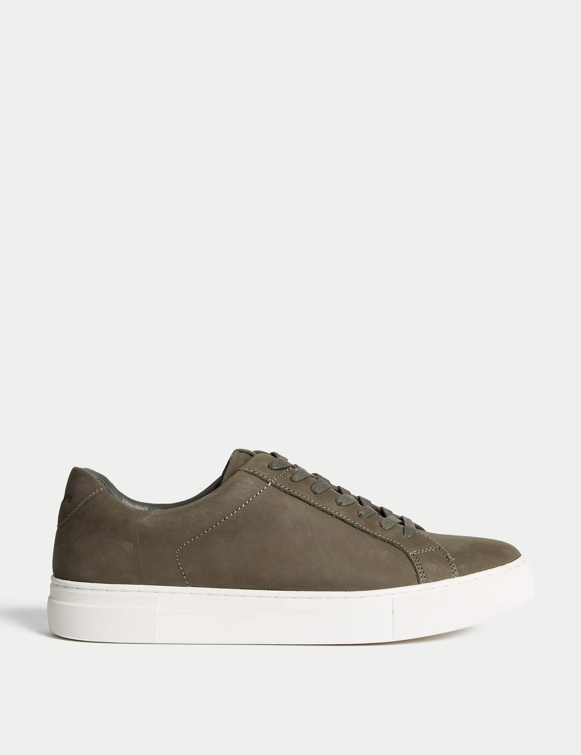 Autograph Men's Nubuck Leather Lace Up Trainers - 10 - Khaki, Khaki