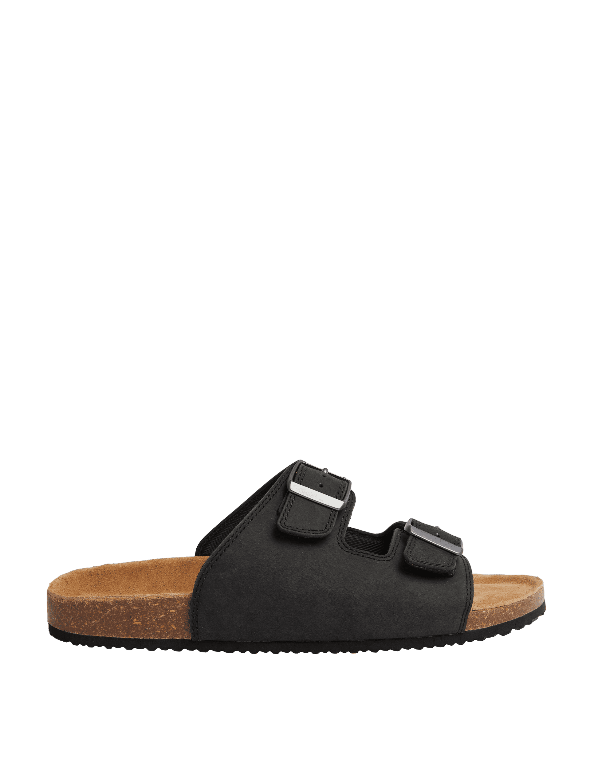 M&S Collection Men's Leather Slip-On Sandals - 8 - Black, Chocolate,Black