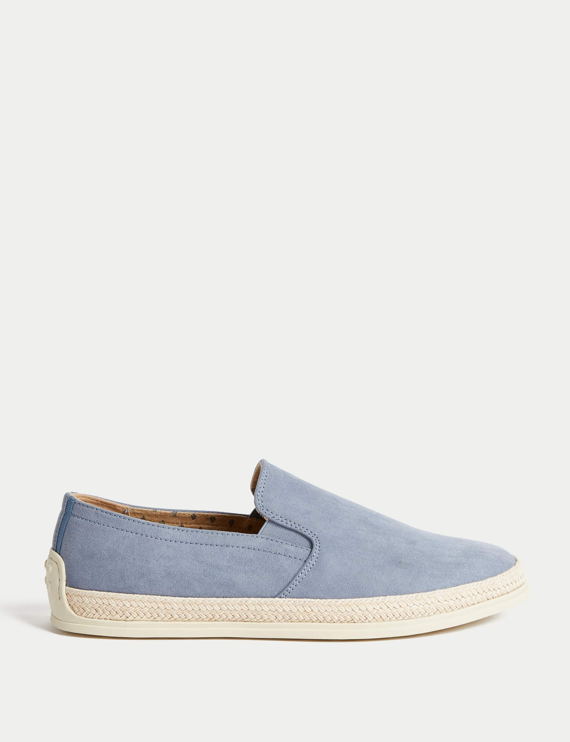 M&S Men's Jute Slip-On Espadrilles - 9 - Light Blue, Tan,Stone,Light Blue