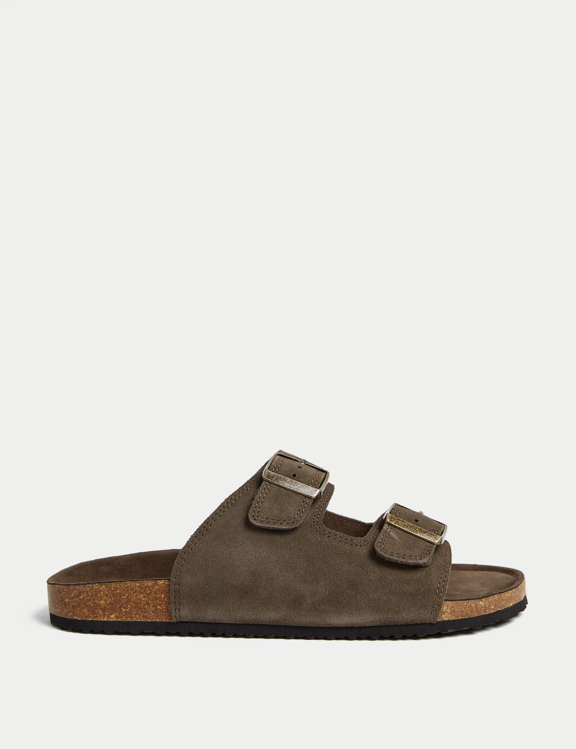 M&S Men's Suede Sandals - 6 - Khaki, Khaki