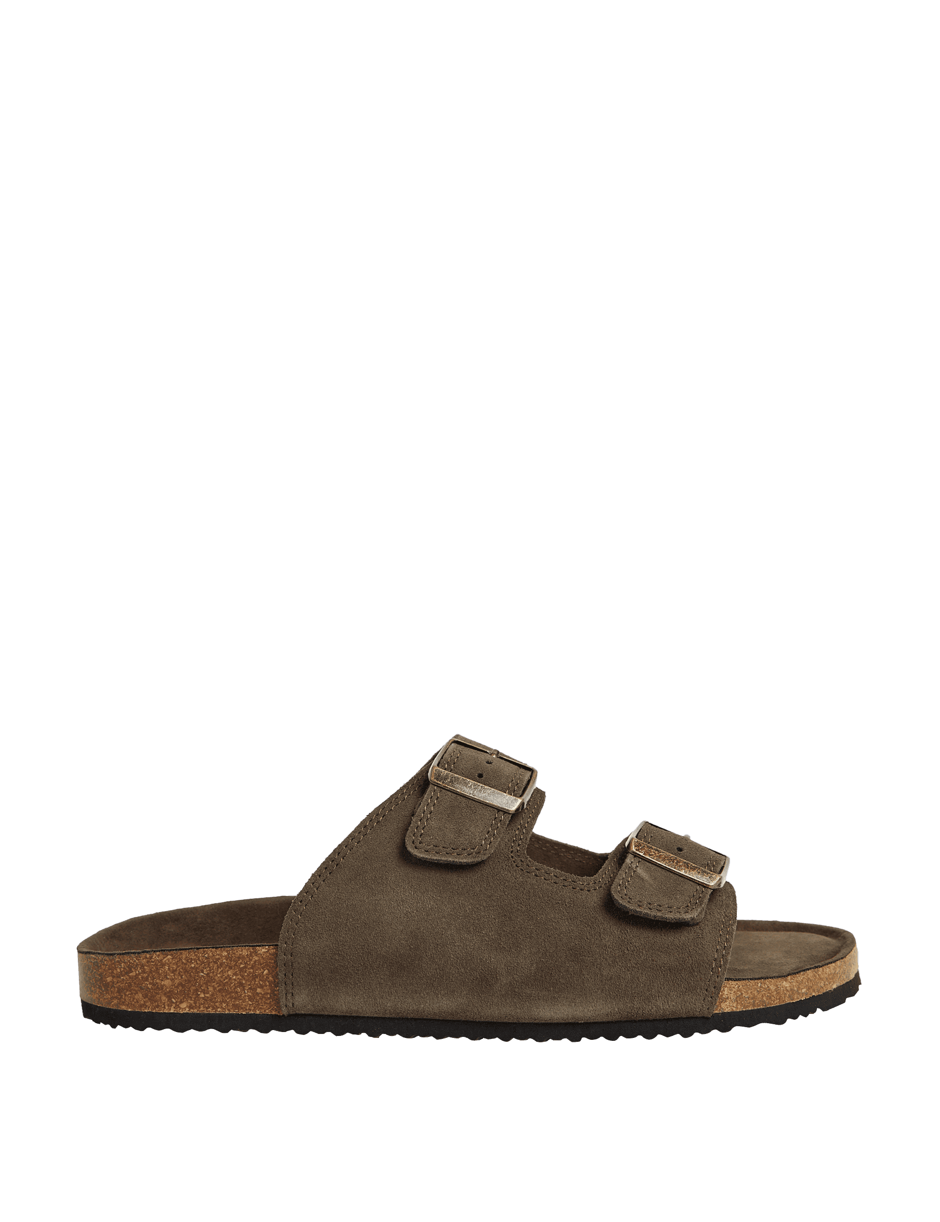 M&S Collection Men's Suede Sandals - 6 - Khaki, Khaki,Navy