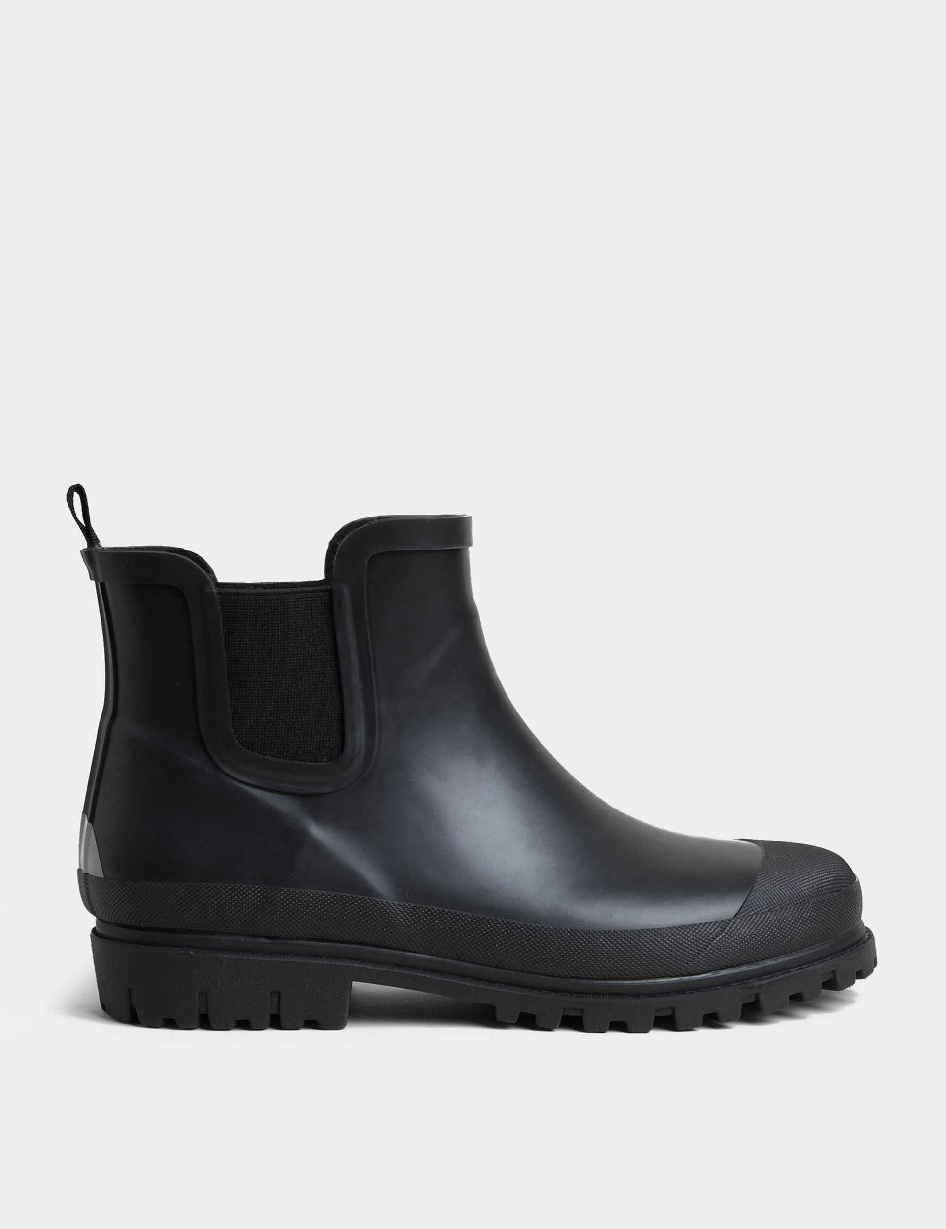 M&S Men's Waterproof Pull-On Chelsea Boots - 8 - Black, Black