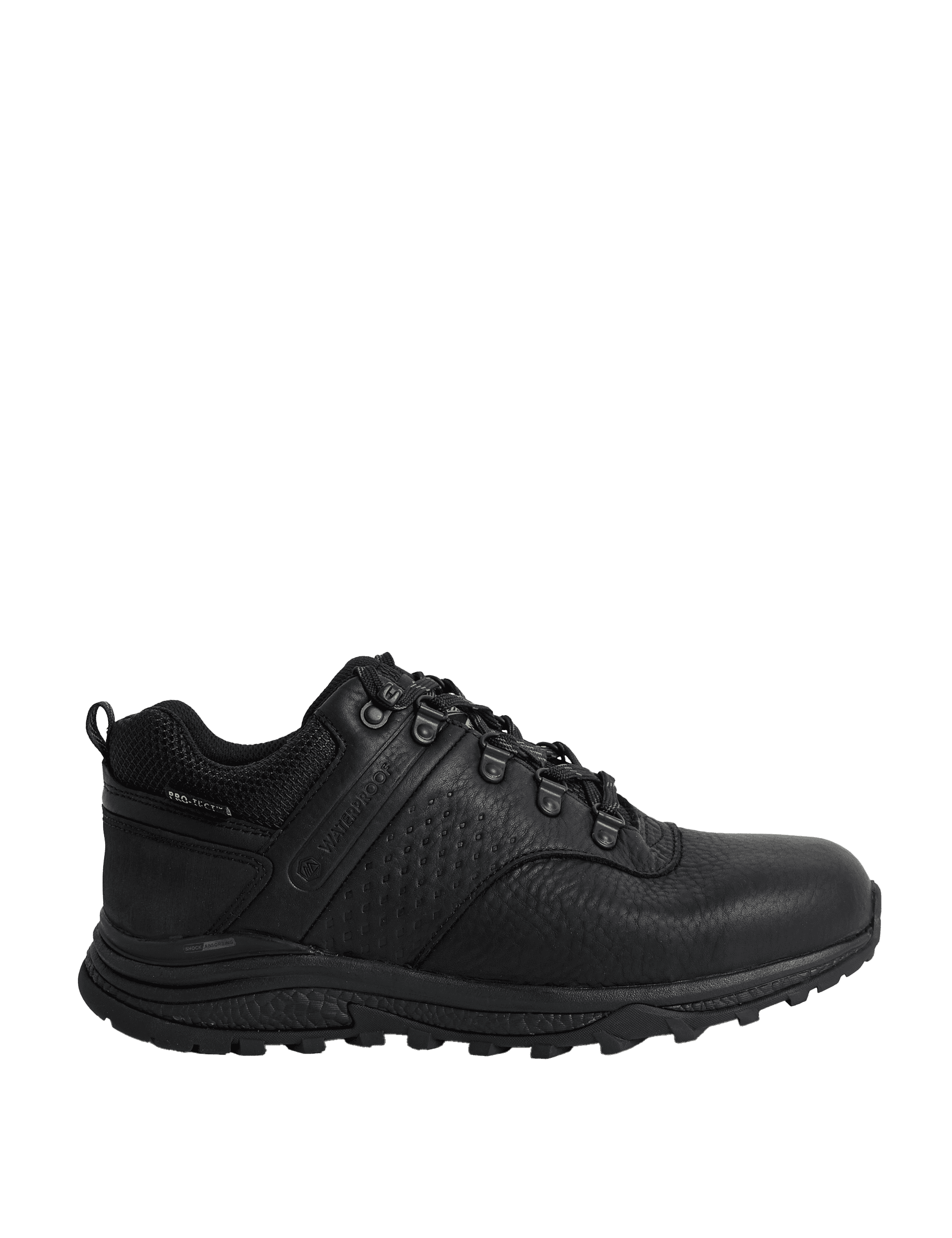 M&S Collection Men's Leather Waterproof Walking Shoes - 9 - Black, Brown,Black