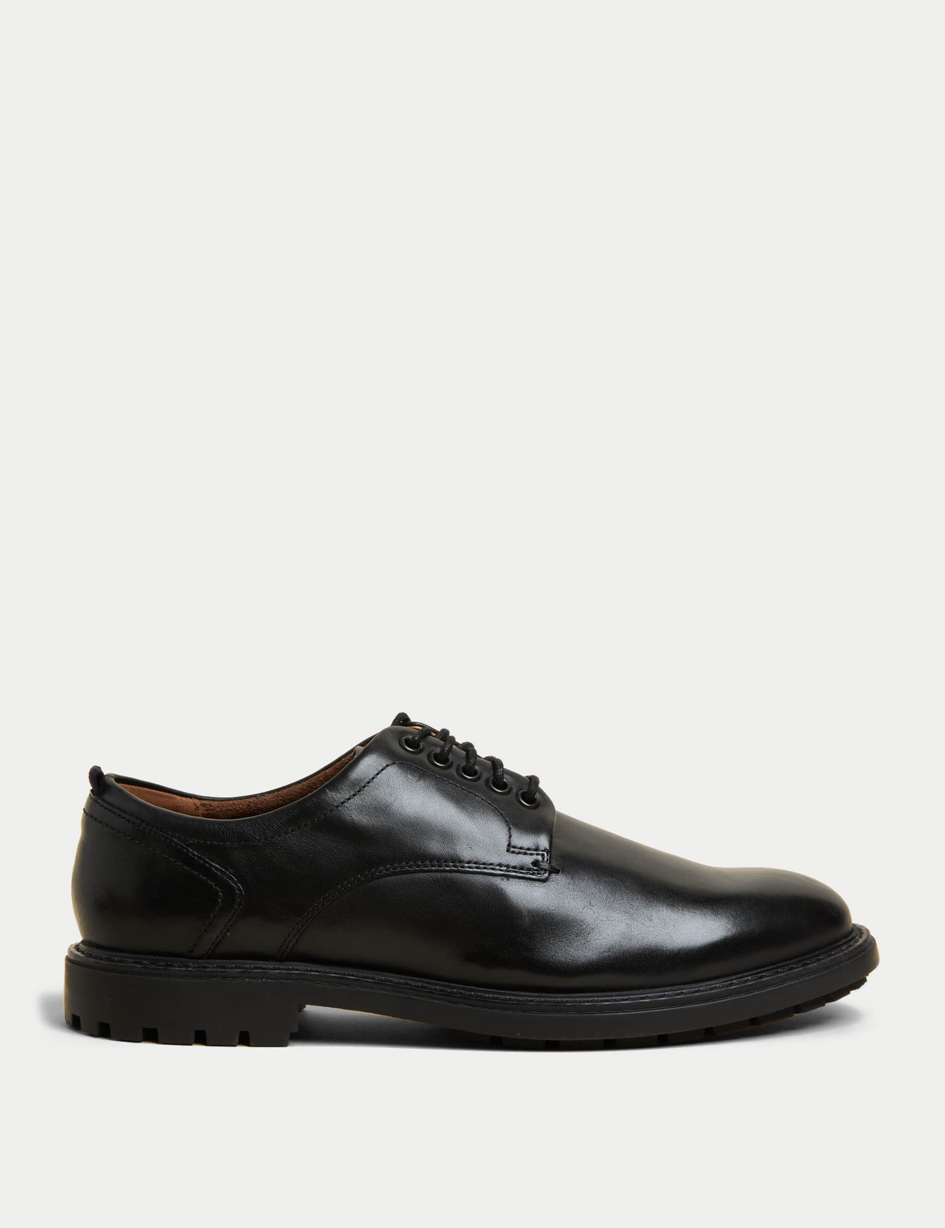 M&S Men's Wide Fit Heritage Leather Derby Shoes