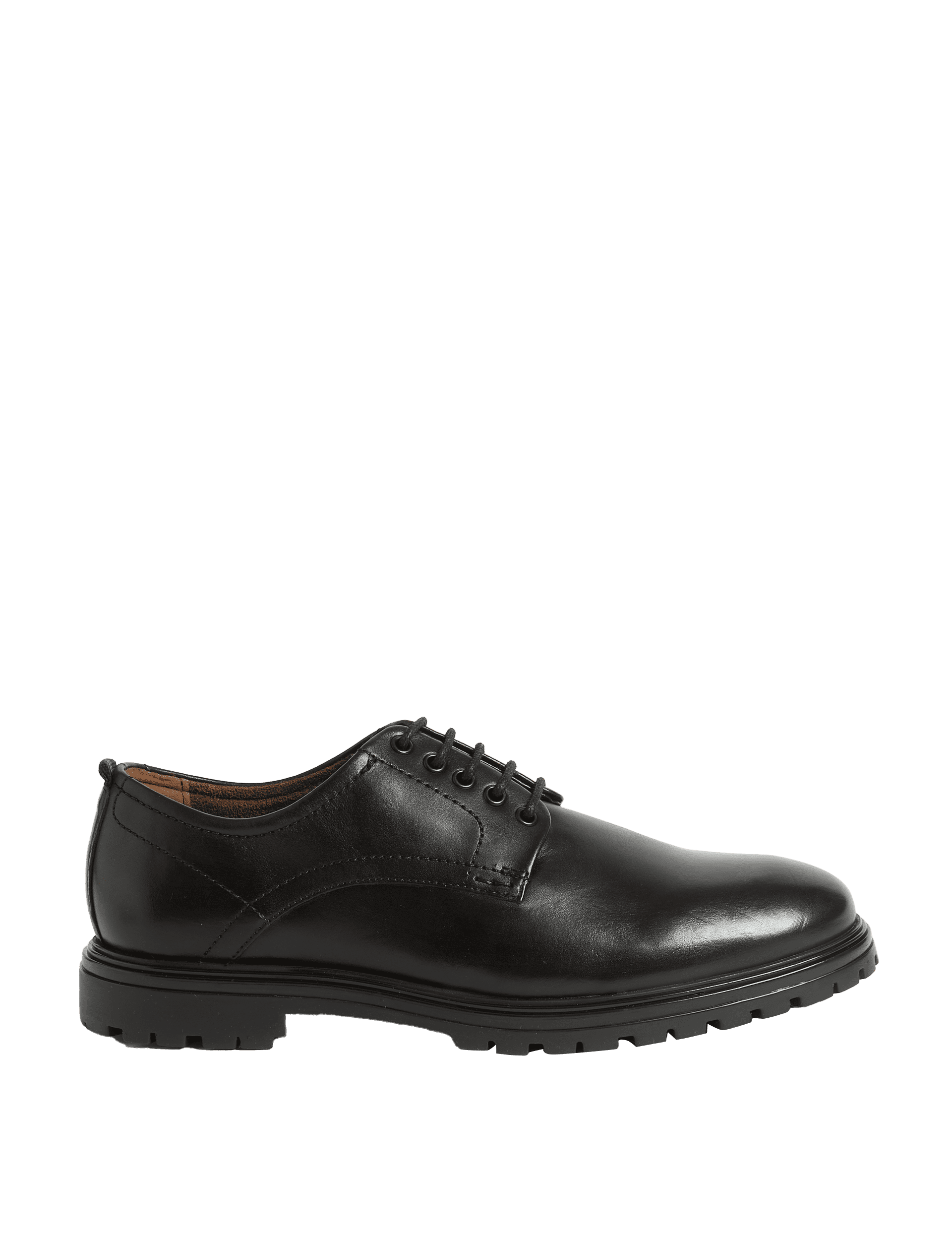 M&S Collection Men's Leather Derby Heritage Shoes - 10 - Black, Black,Dark Brown