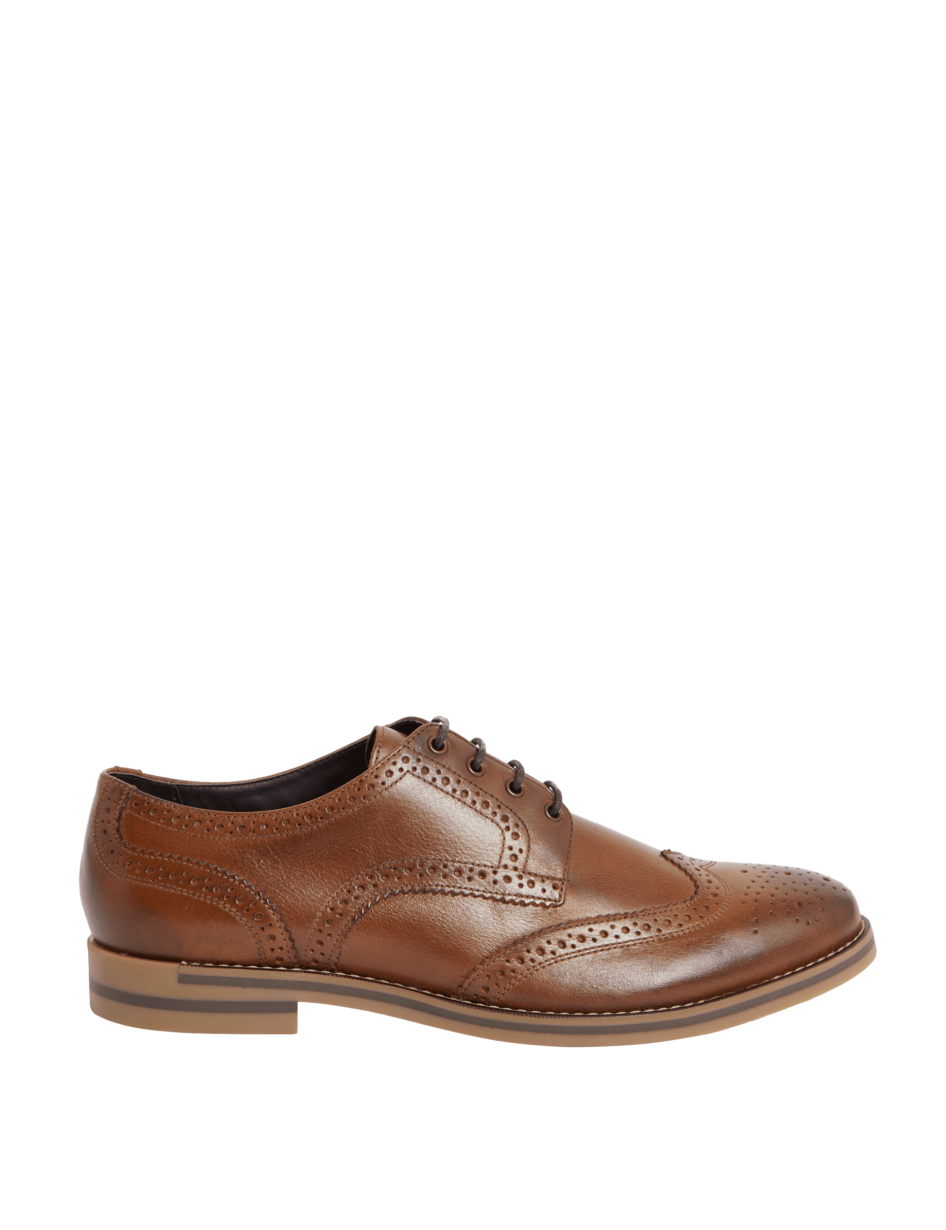 M&S Collection Men's Leather Brogues - 9 - Brown, Brown