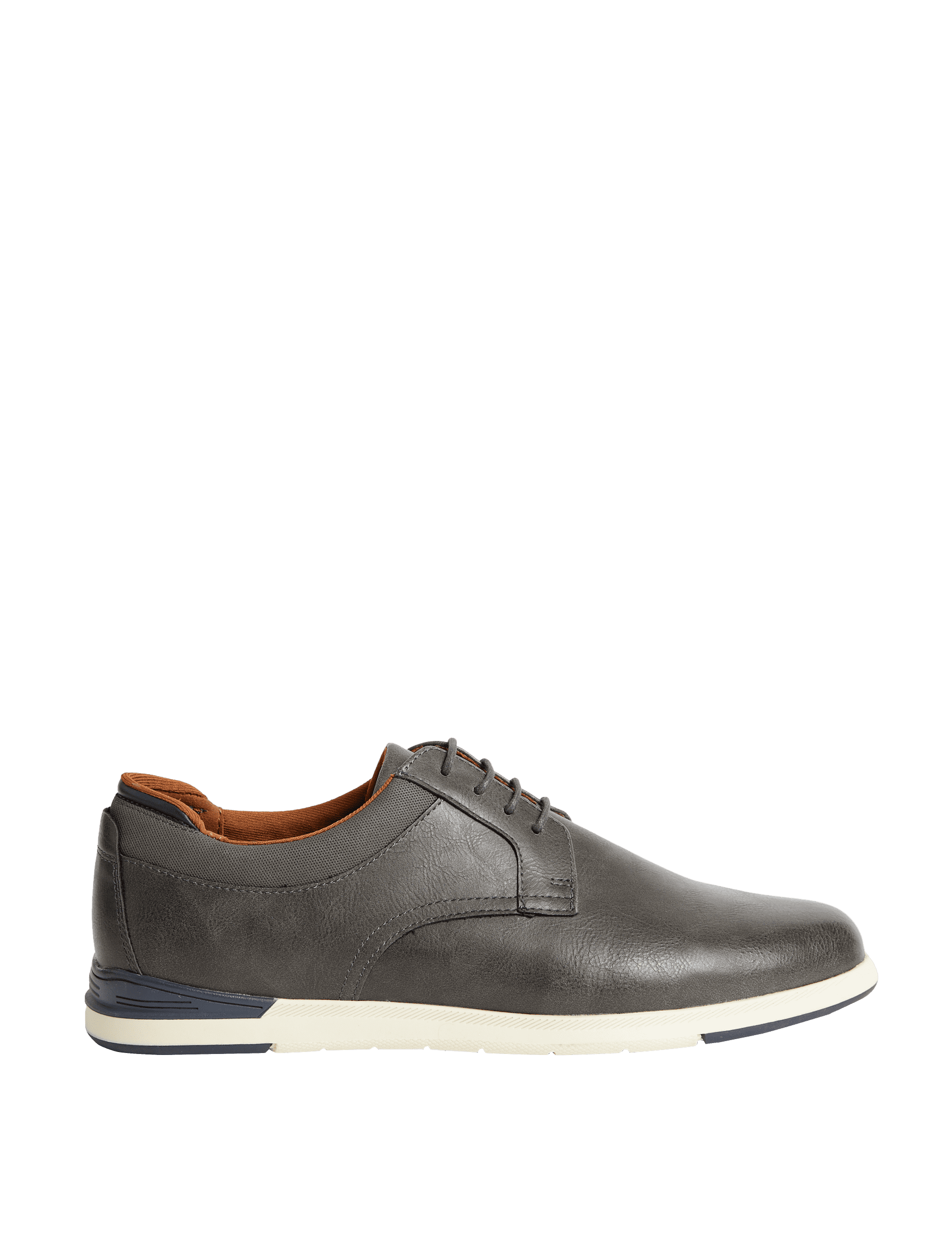 M&S Collection Men's Derby Shoes - 9 - Charcoal, Charcoal,Tan