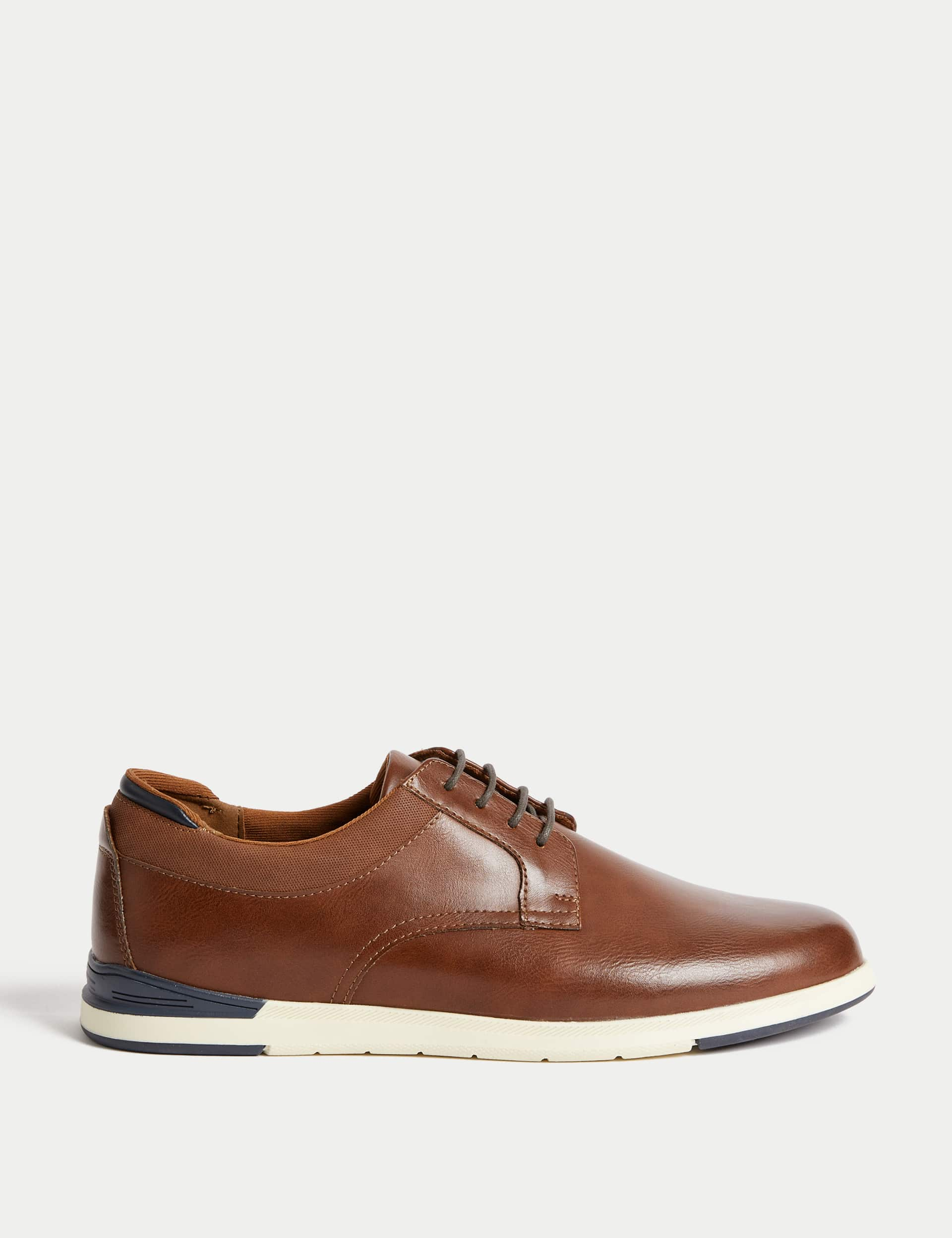 M&S Men's Derby Shoes - 9 - Tan, Tan,Charcoal