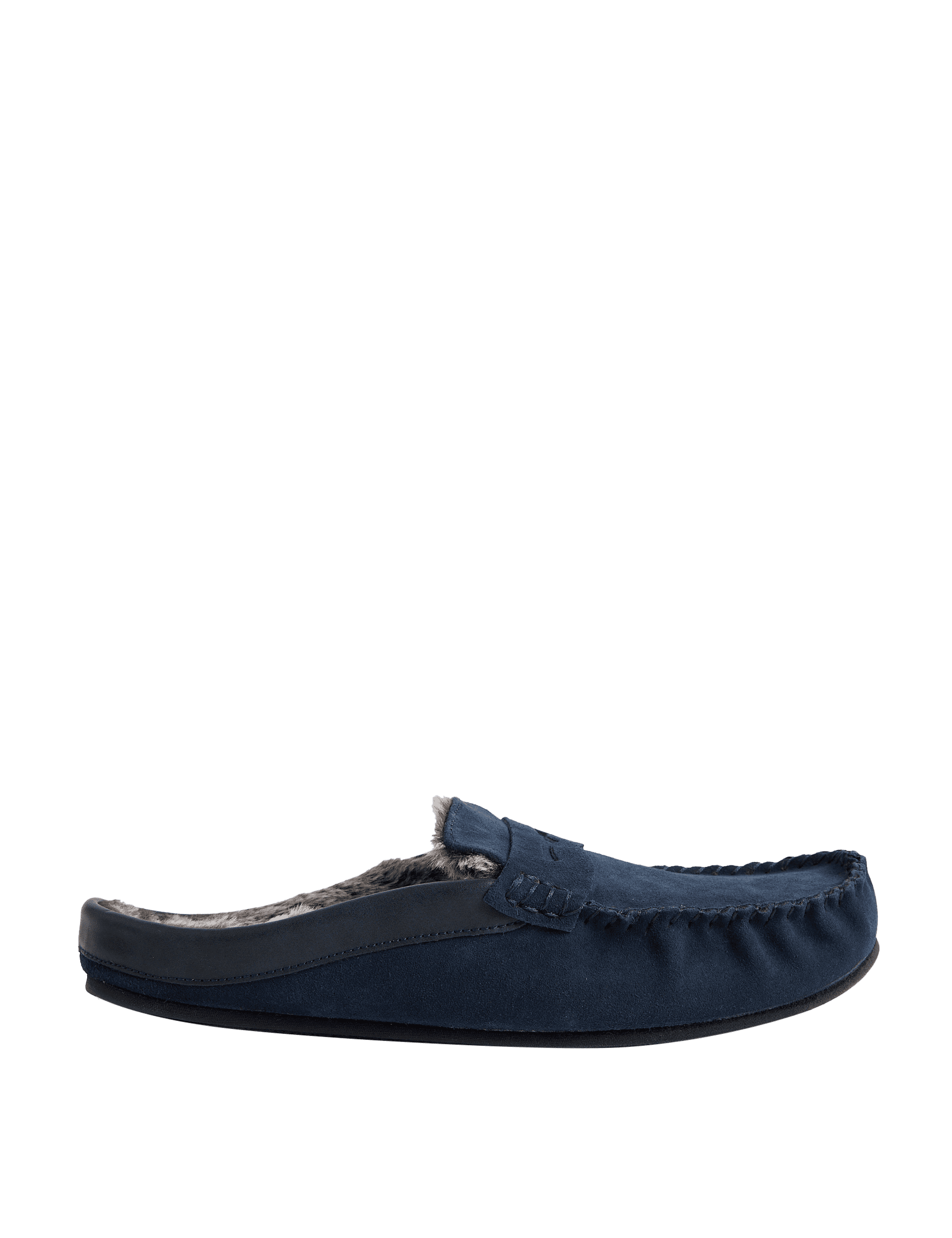 M&S Collection Men's Suede Mule Moccasins - 9 - Navy, Navy