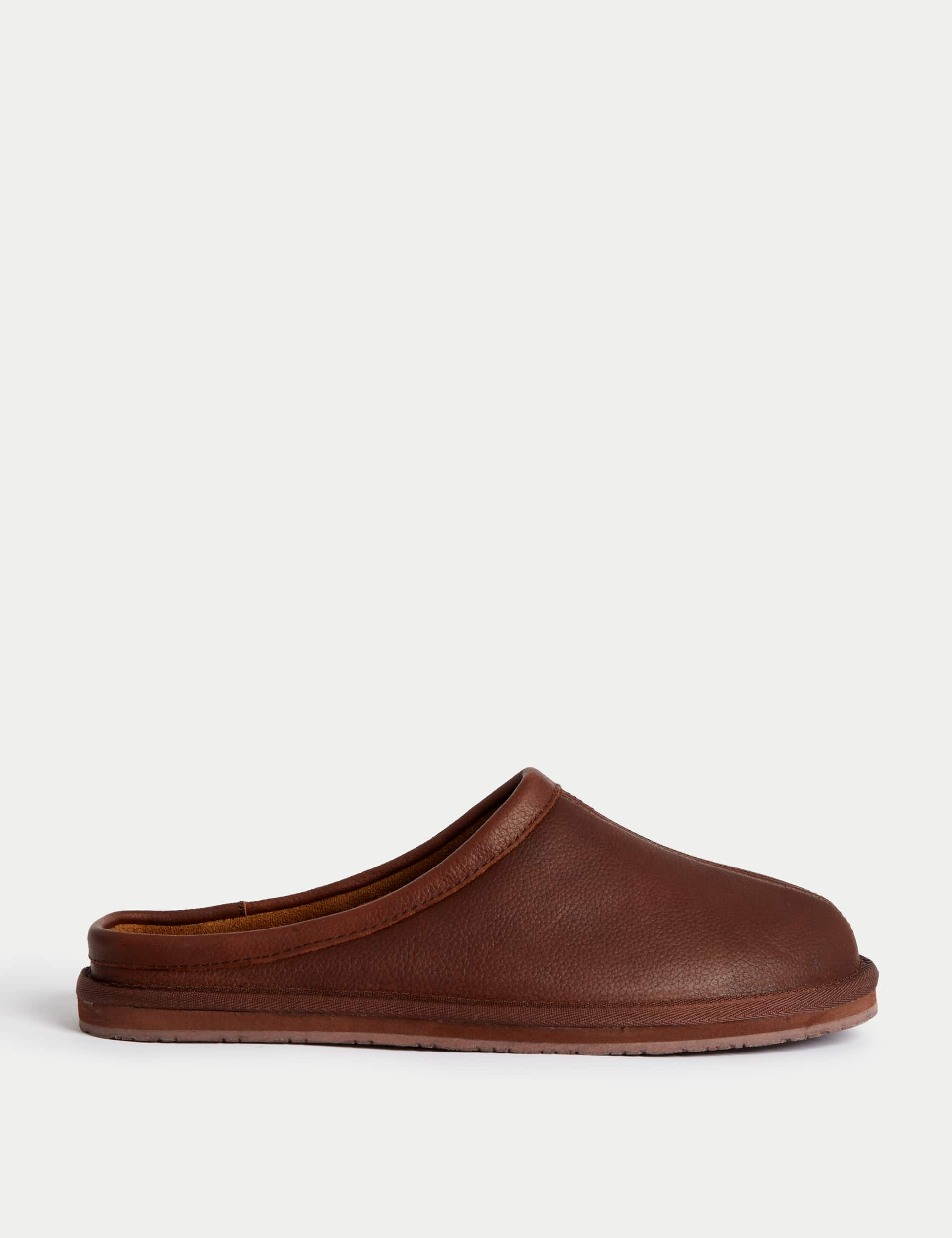 Autograph Men's Leather Mule Slippers - 9 - Brown, Brown,Black